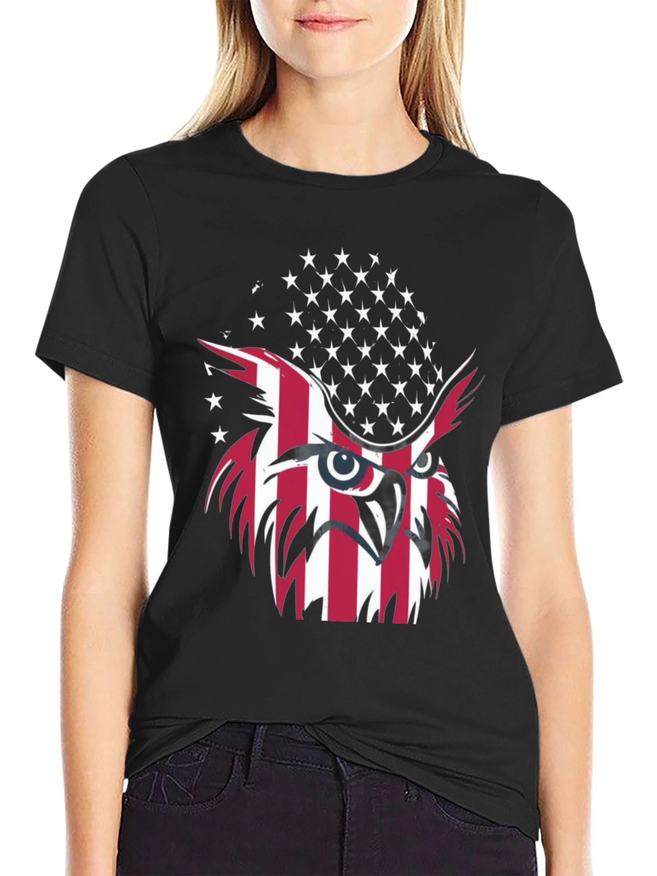 Patriotic Owl T-Shirt - USA Flag Design