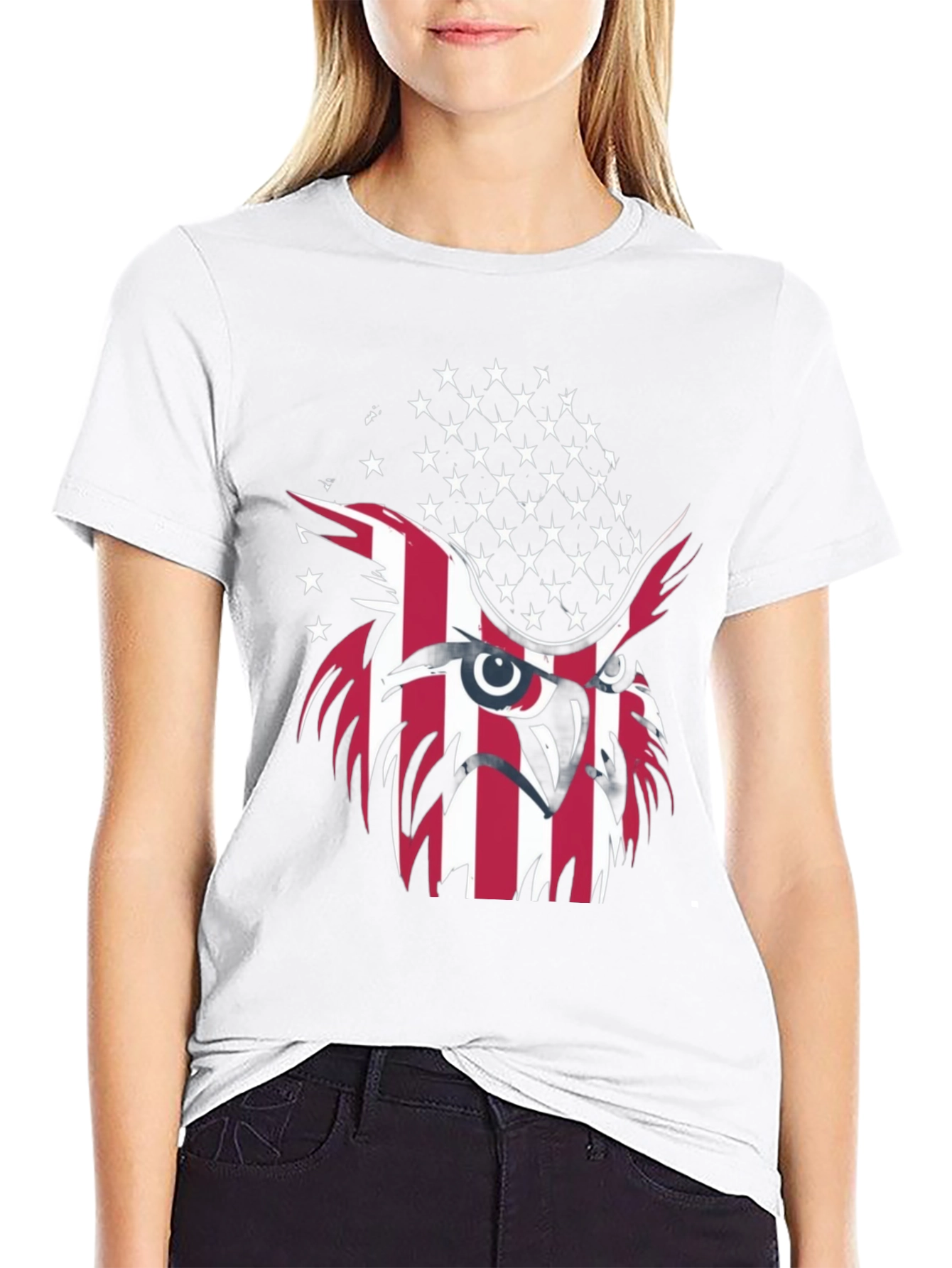 Patriotic Owl T-Shirt - USA Flag Design