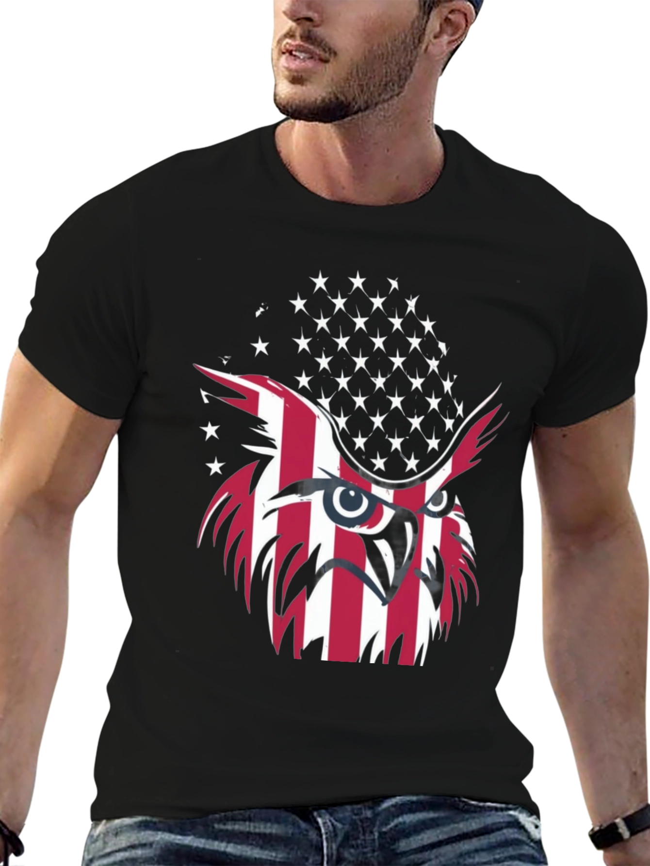 Patriotic Owl T-Shirt - USA Flag Design