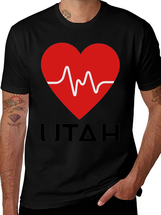 I Love Utah Heartbeat Graphic T-Shirt