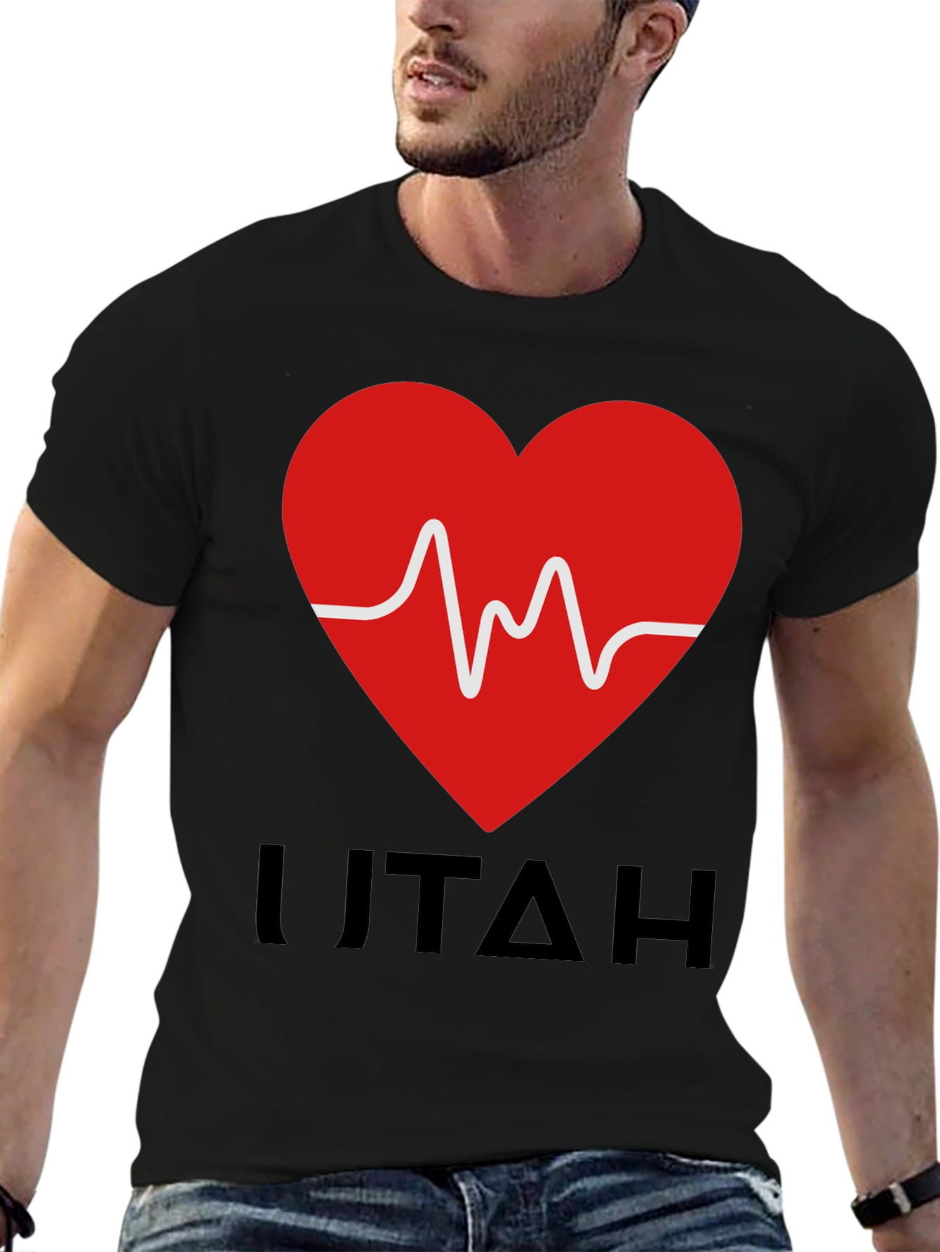 I Love Utah Heartbeat Graphic T-Shirt