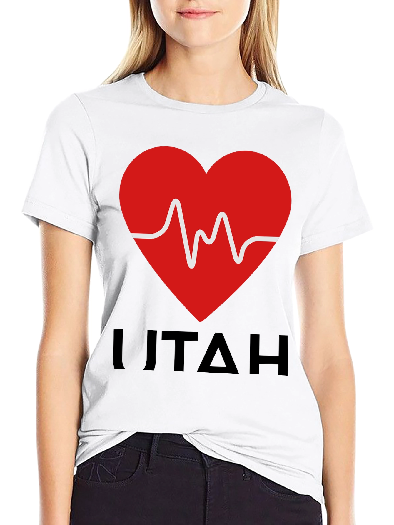 I Love Utah Heartbeat Graphic T-Shirt