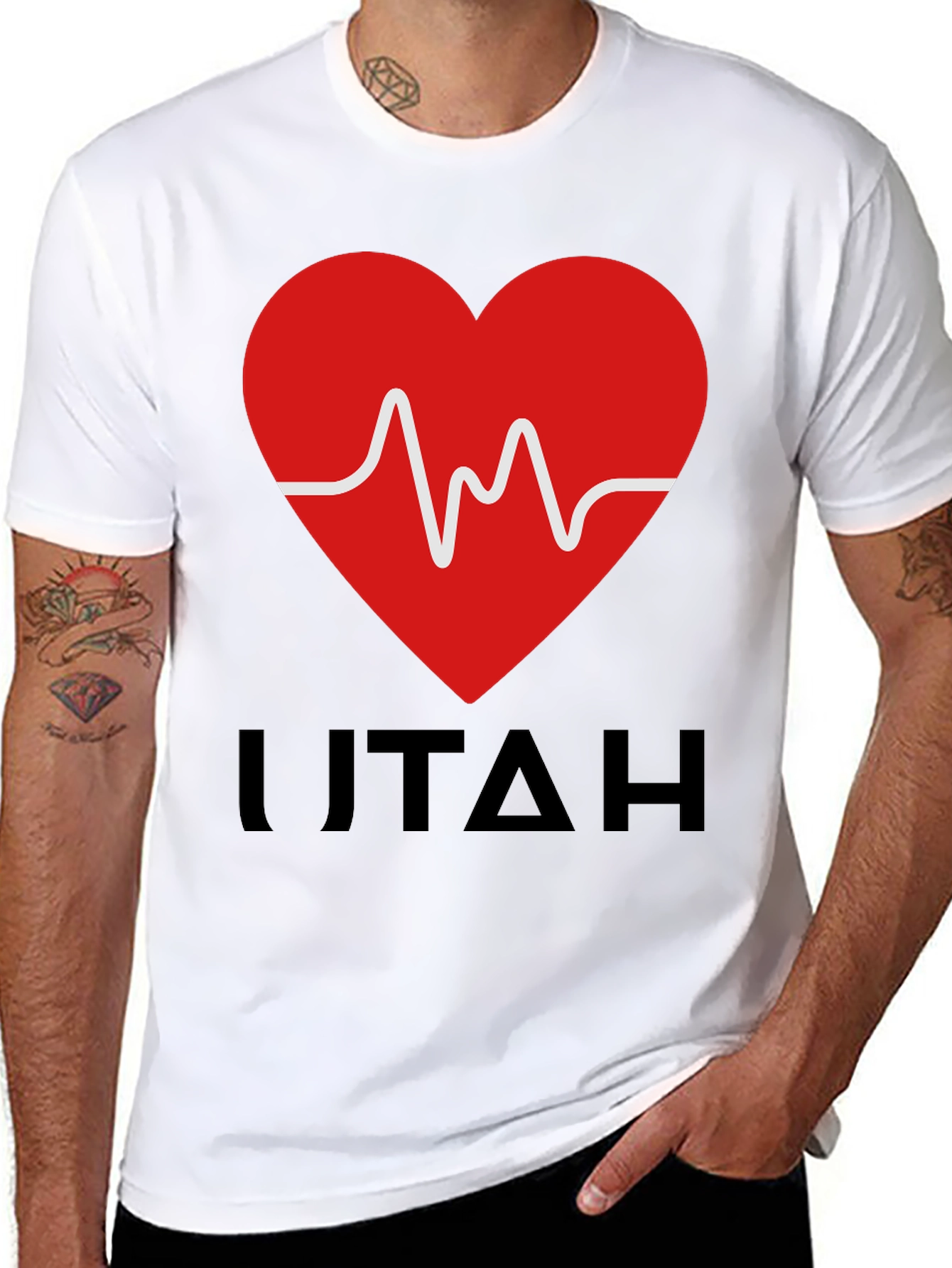 I Love Utah Heartbeat Graphic T-Shirt