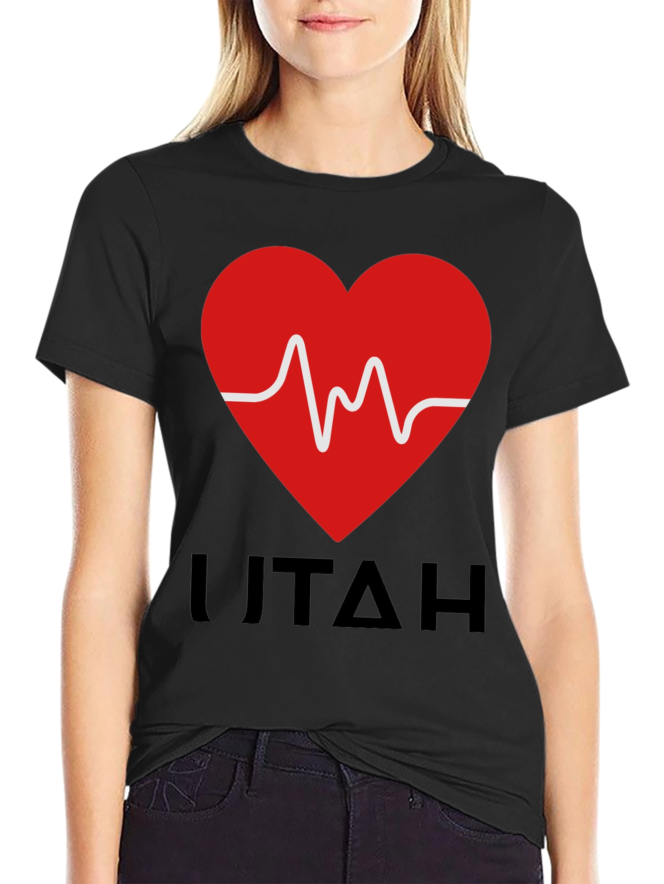I Love Utah Heartbeat Graphic T-Shirt