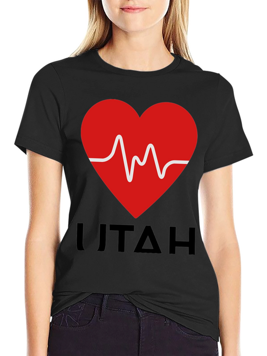 I Love Utah Heartbeat Graphic T-Shirt