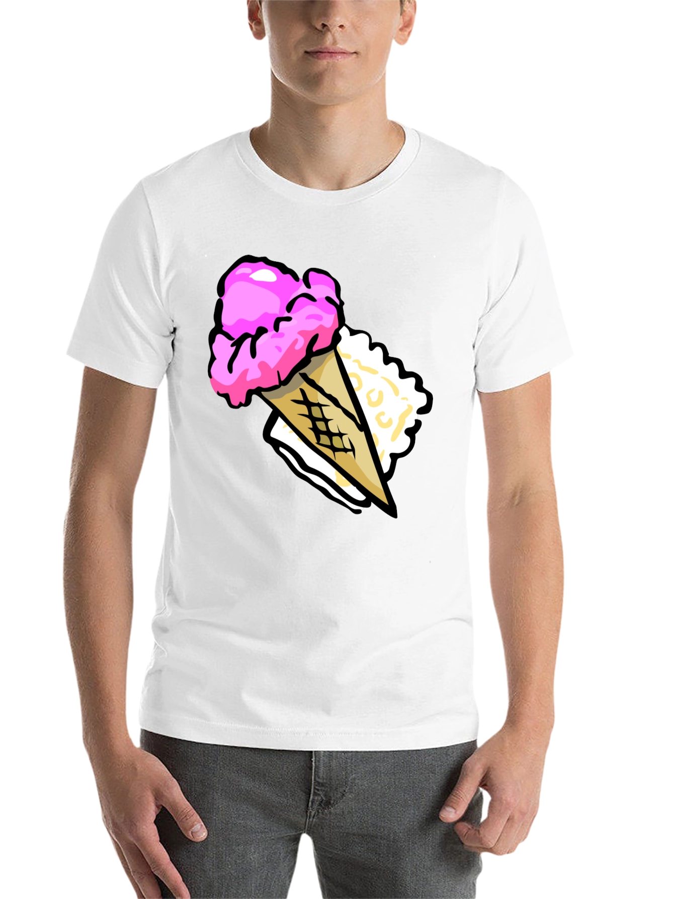Ice Cream Cone Graphic T-Shirt - Summer Fun