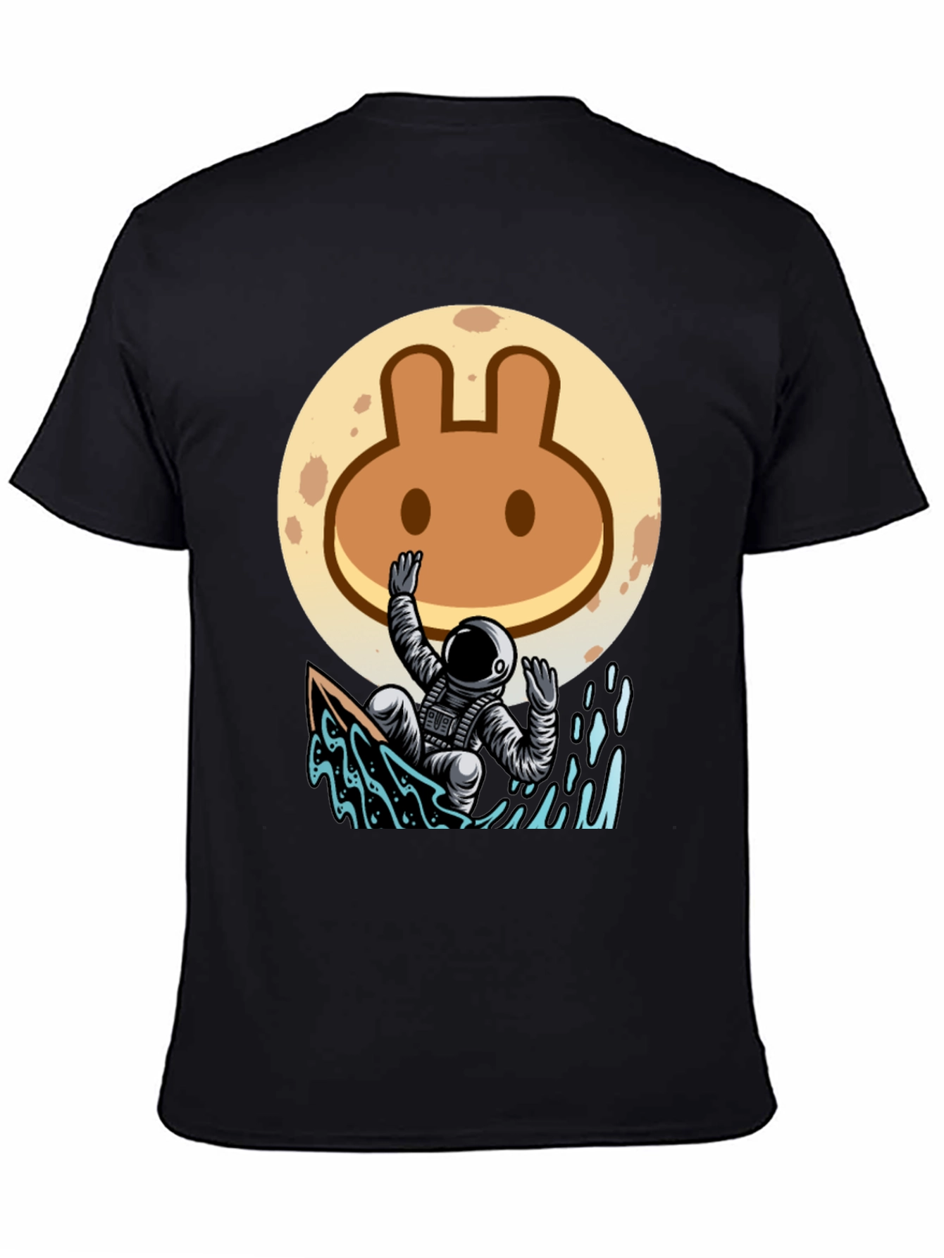 Astronaut Surfing T-Shirt - Moon Rabbit Design