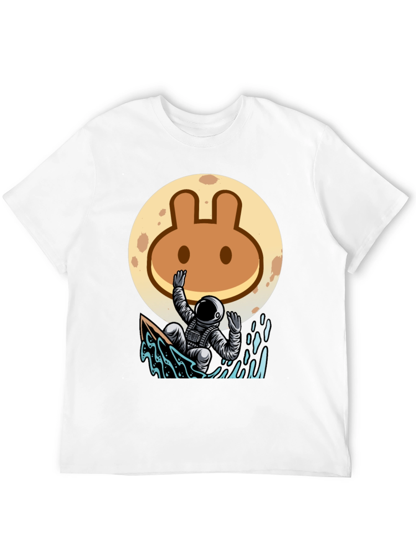 Astronaut Surfing T-Shirt - Moon Rabbit Design