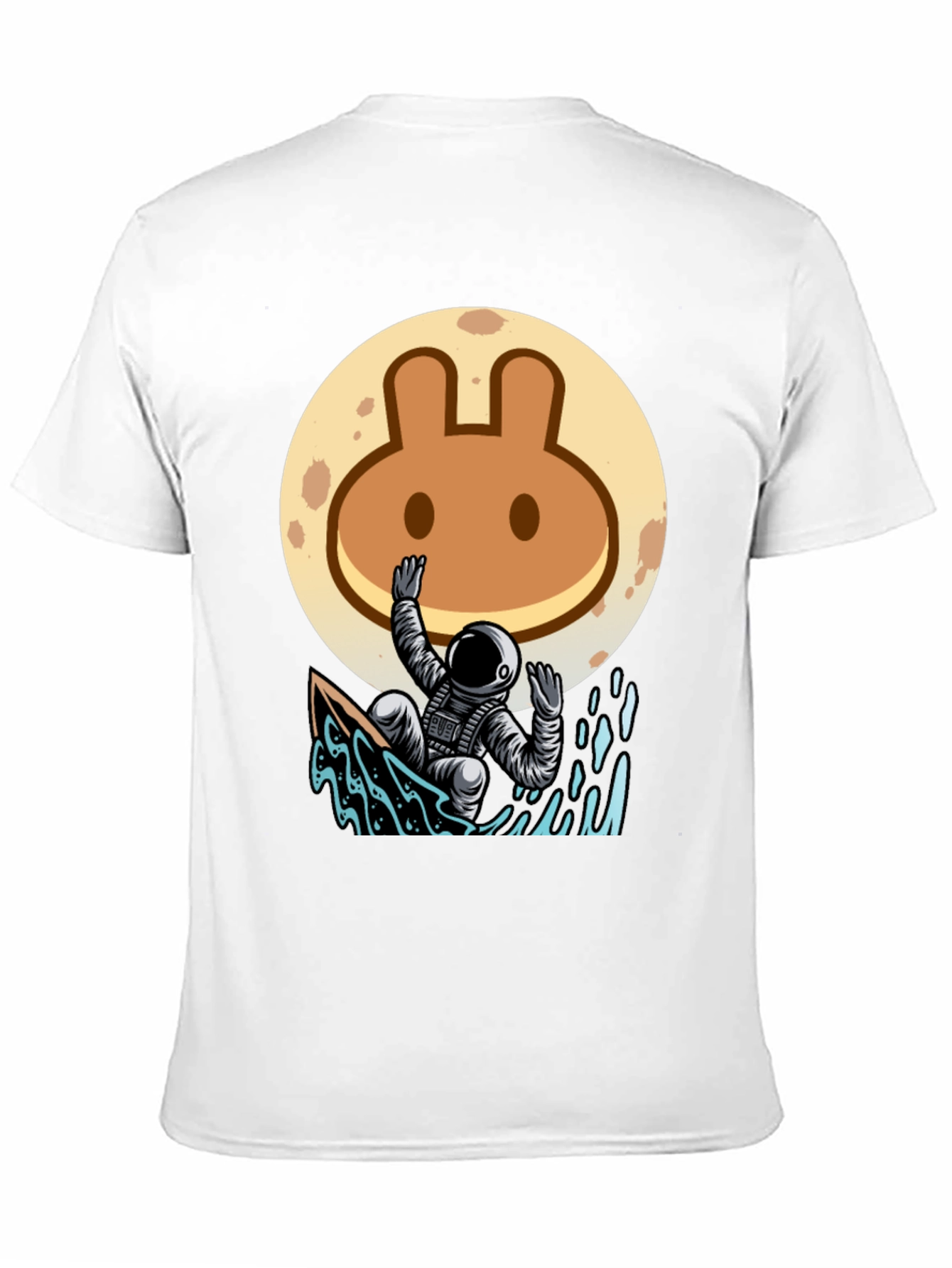 Astronaut Surfing T-Shirt - Moon Rabbit Design