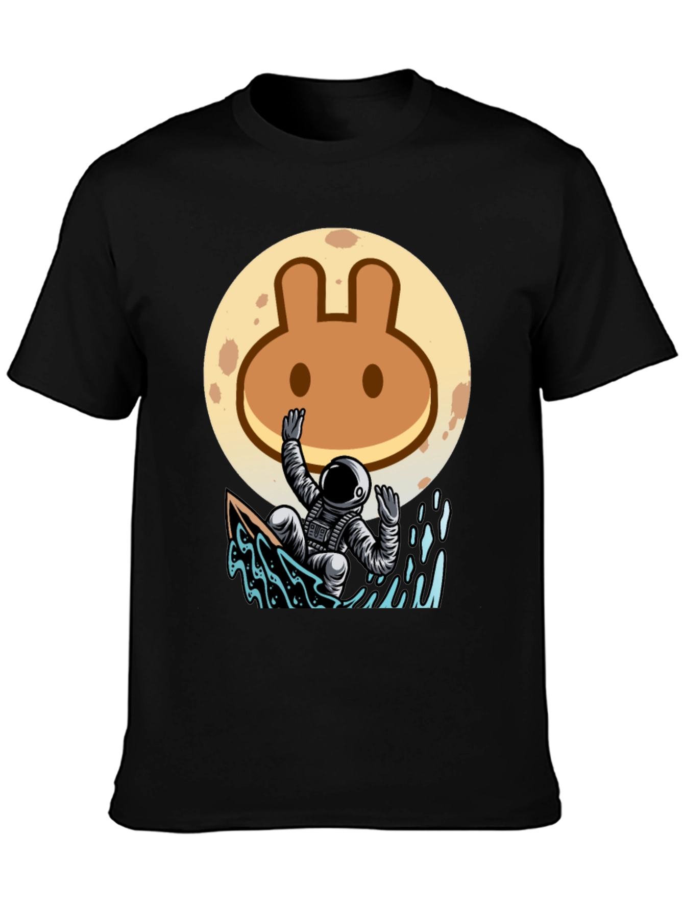 Astronaut Surfing T-Shirt - Moon Rabbit Design