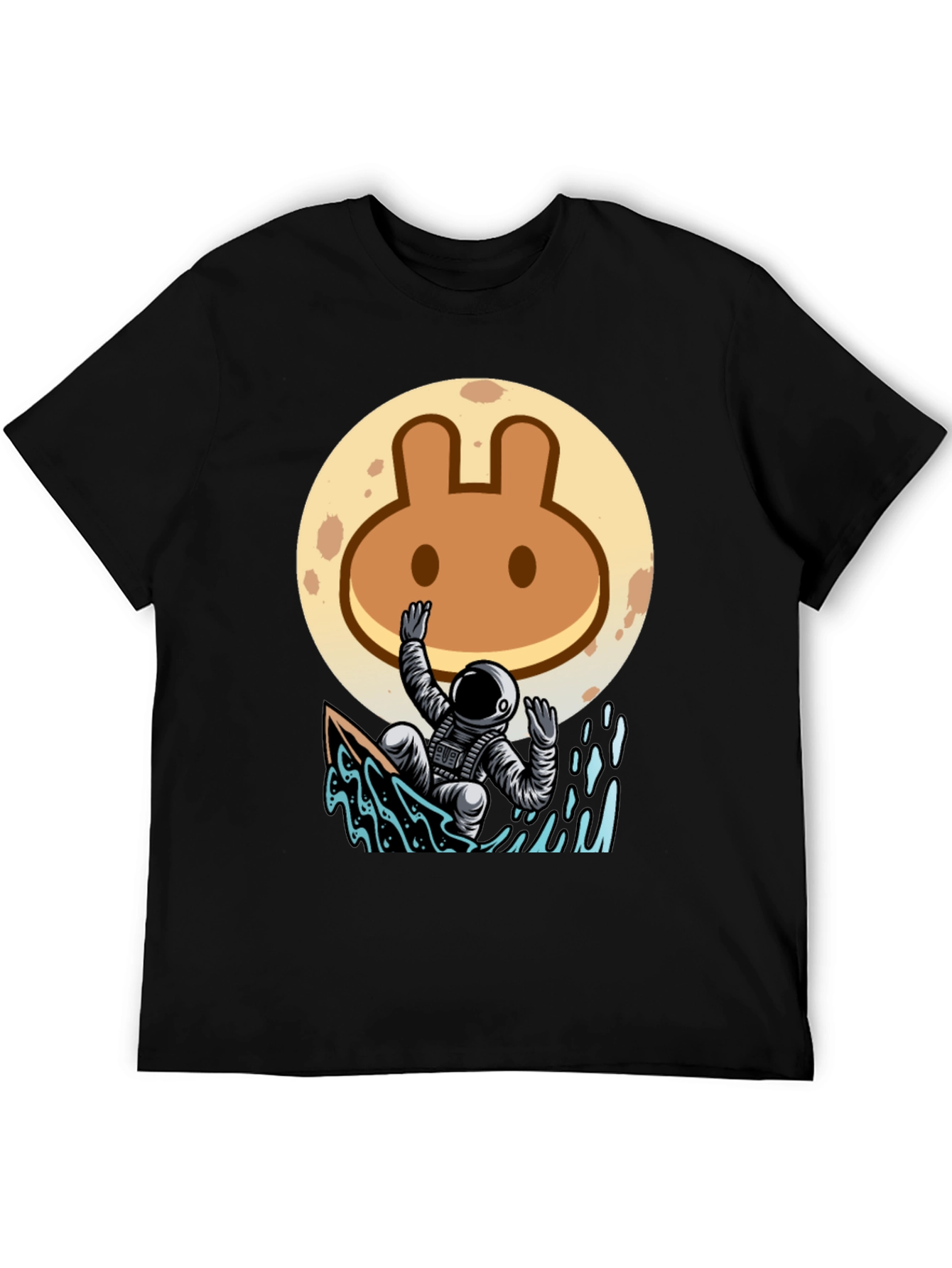 Astronaut Surfing T-Shirt - Moon Rabbit Design