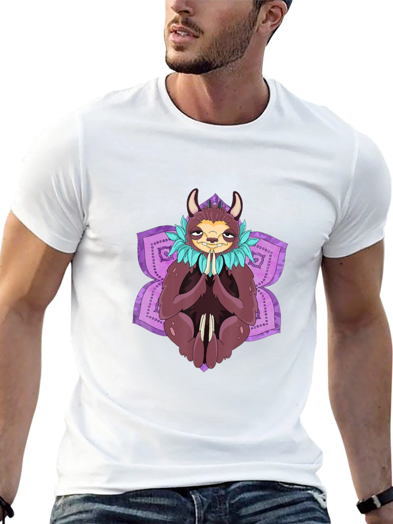 Sloth Meditation Graphic Tee - Relaxed Fit