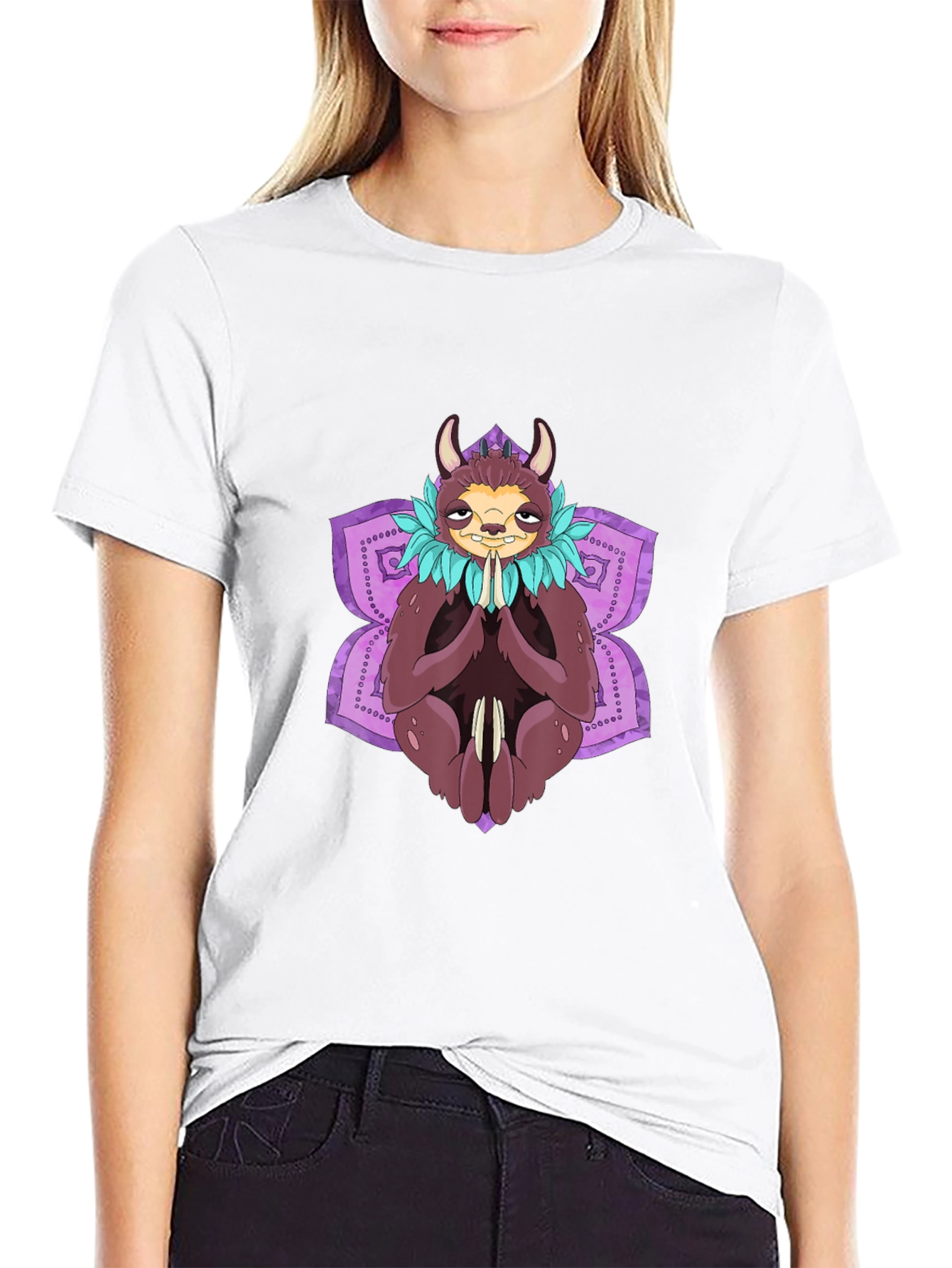 Sloth Meditation Graphic Tee - Relaxed Fit