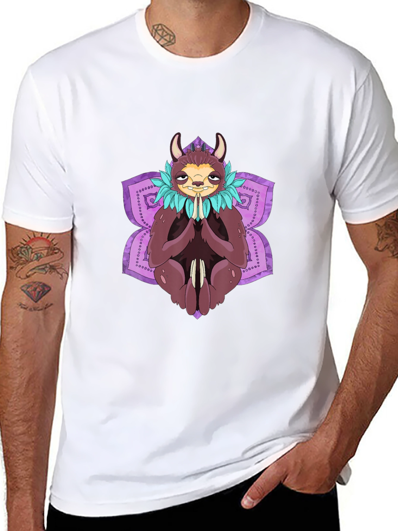 Sloth Meditation Graphic Tee - Relaxed Fit