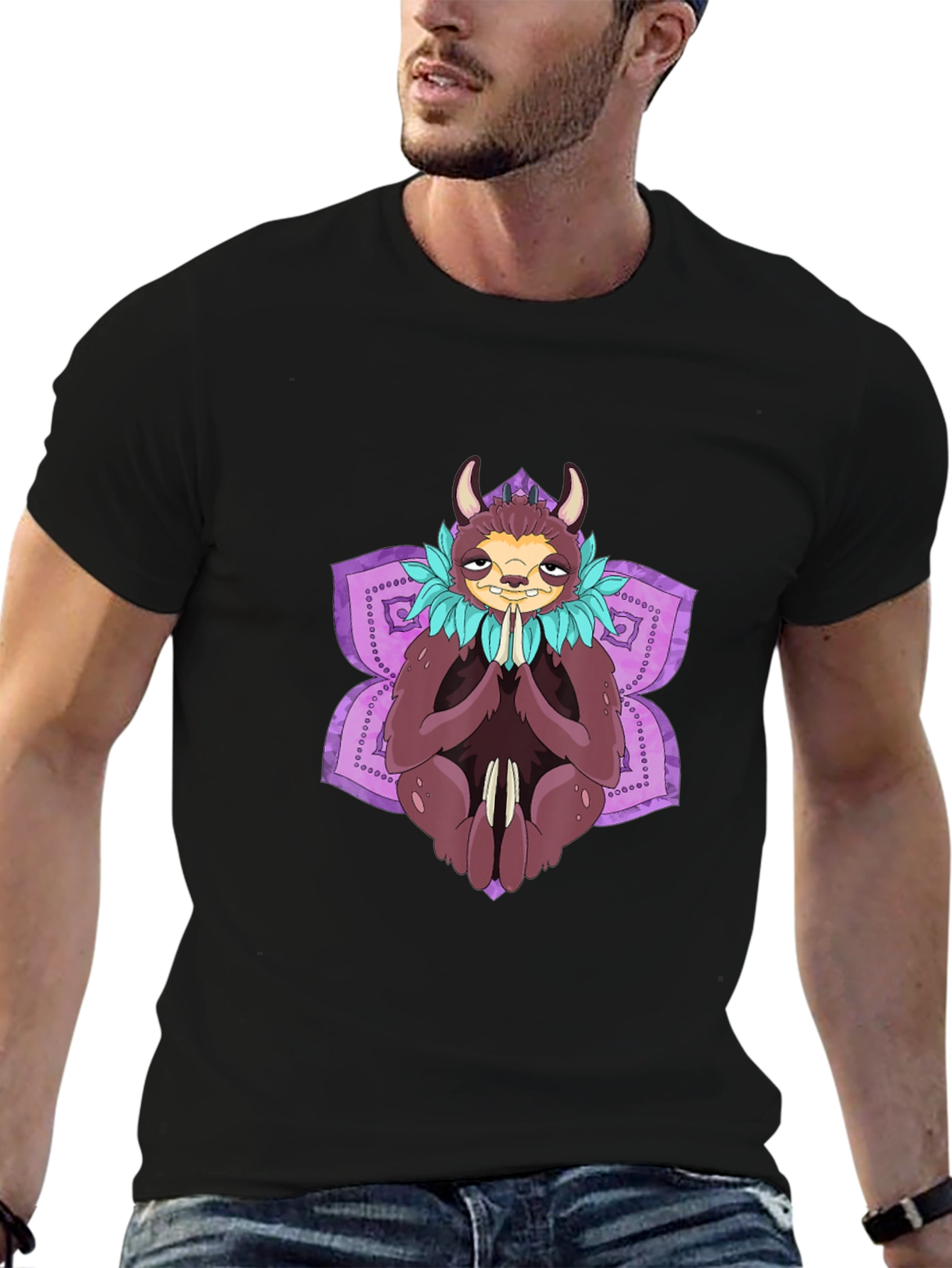 Sloth Meditation Graphic Tee - Relaxed Fit