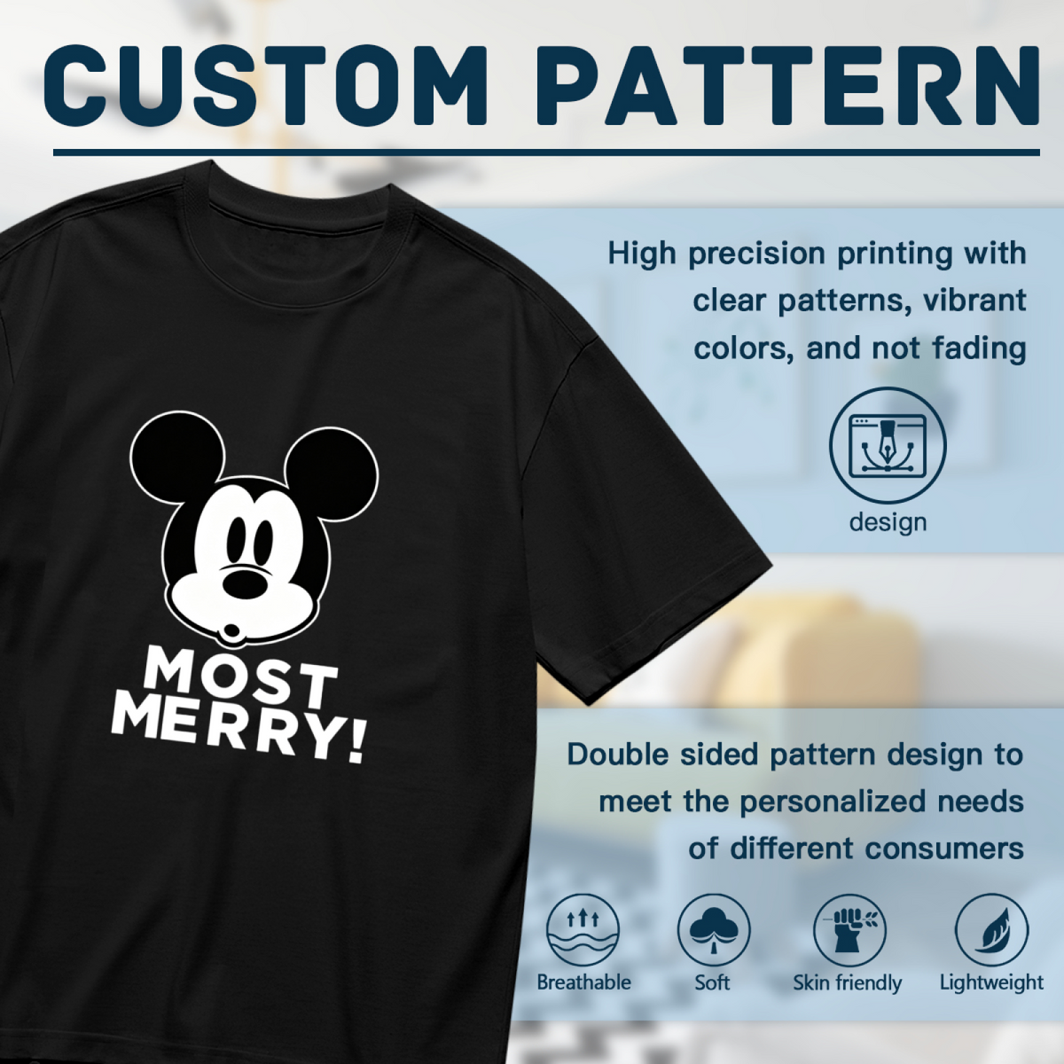 Retro Mickey Mouse Most Merry Plus Size Women Black T?Shirt