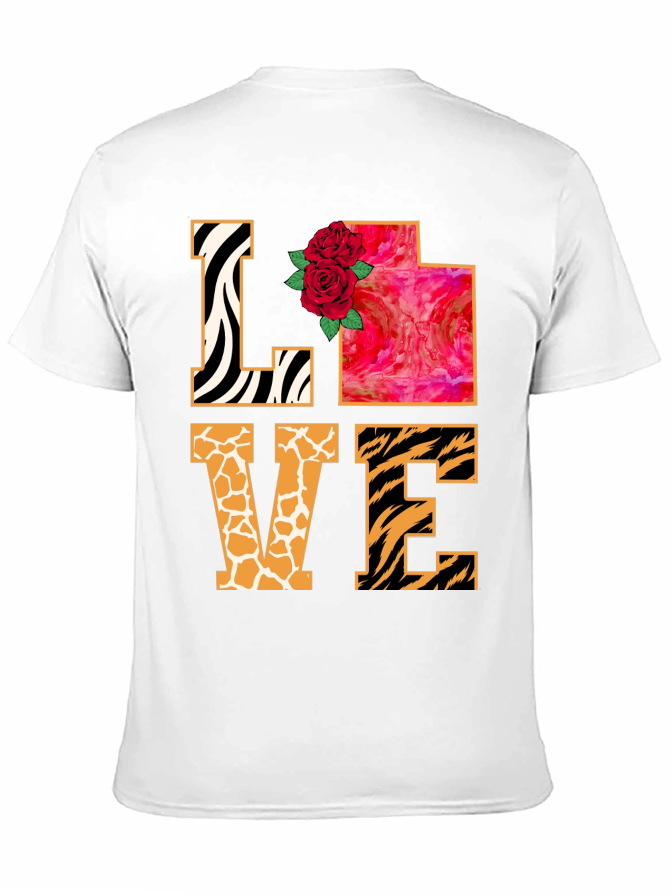 LOVE Animal Print Graphic T-Shirt