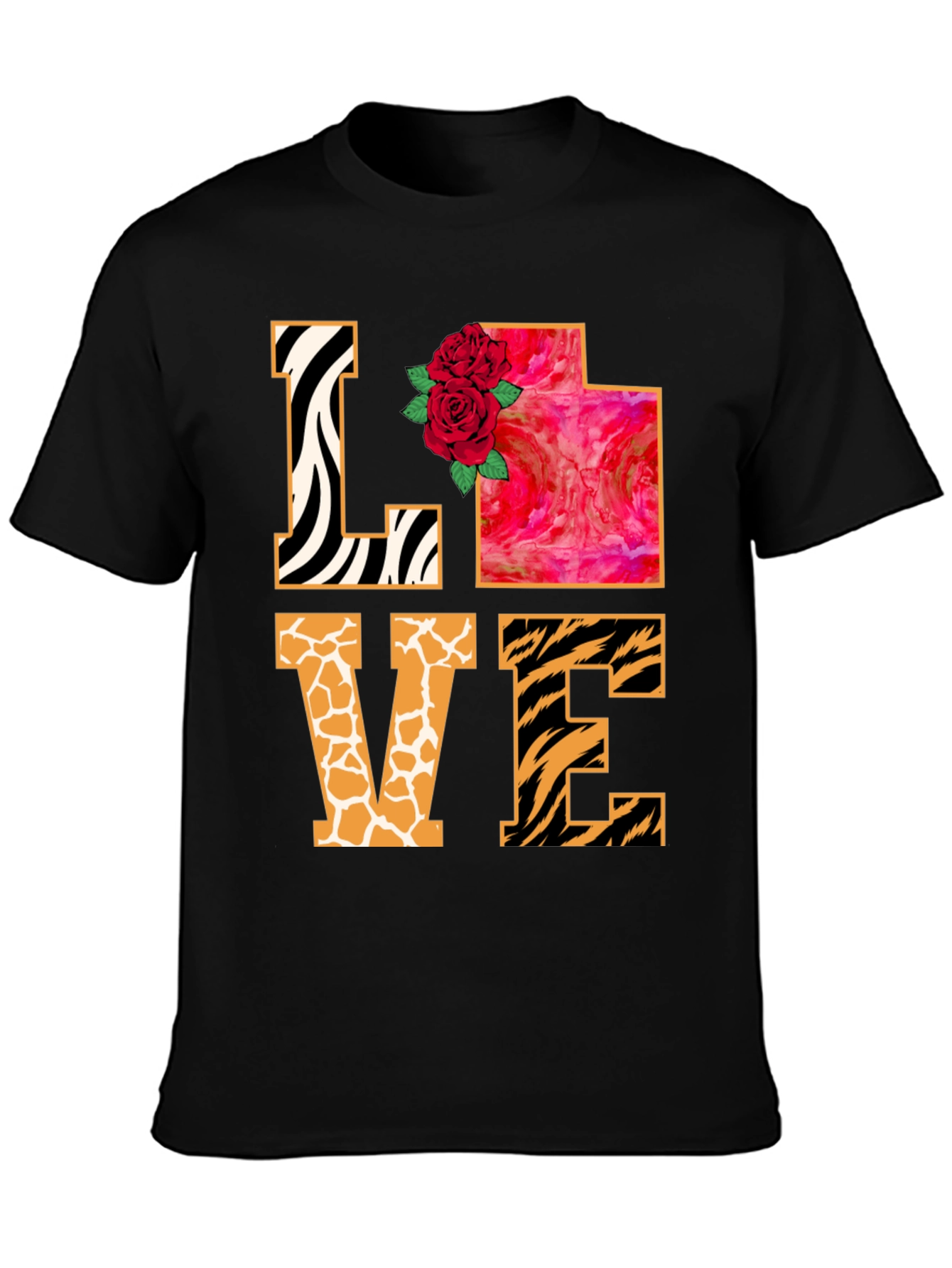 LOVE Animal Print Graphic T-Shirt