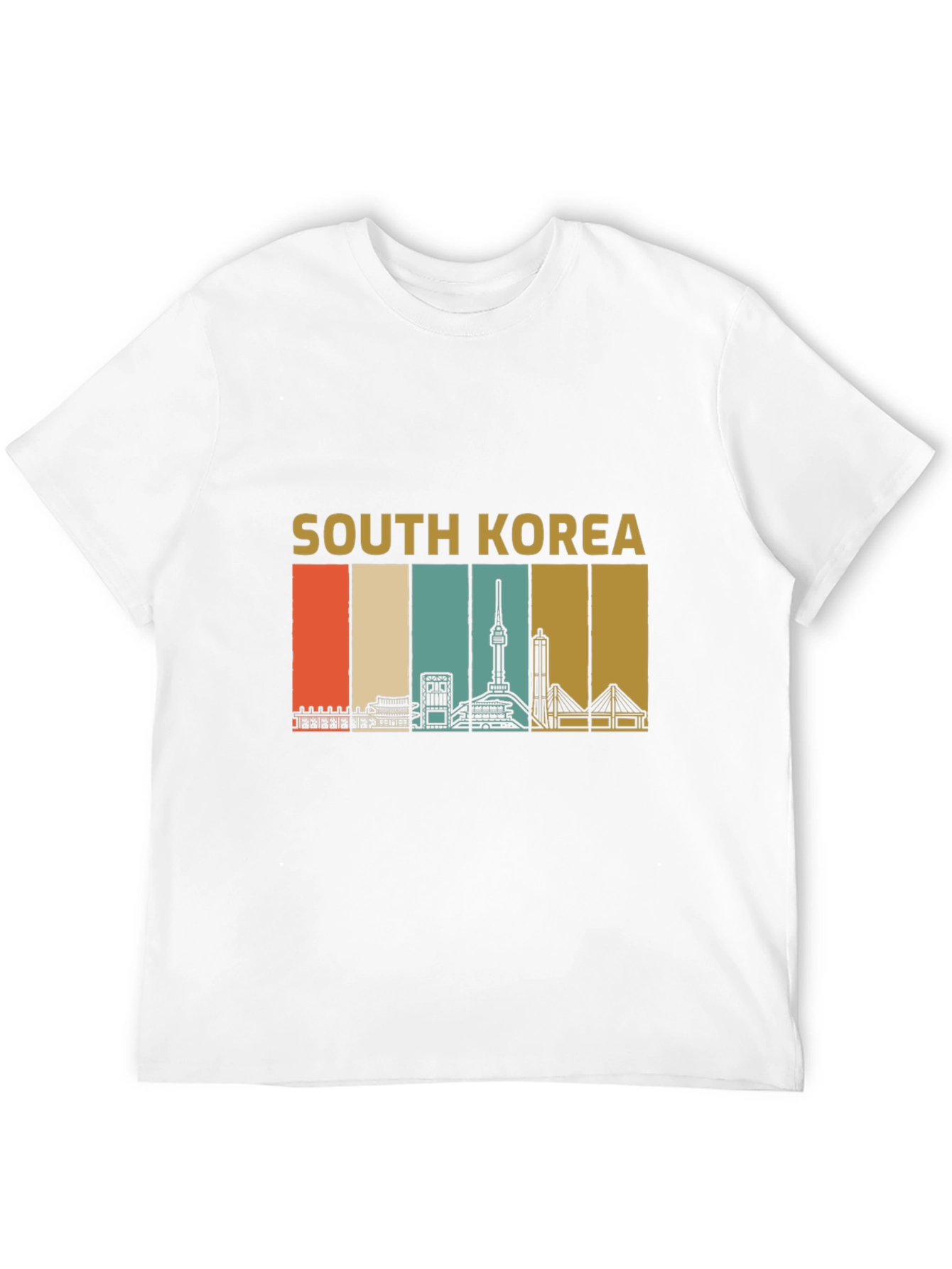 South Korea Skyline Retro Graphic T-Shirt