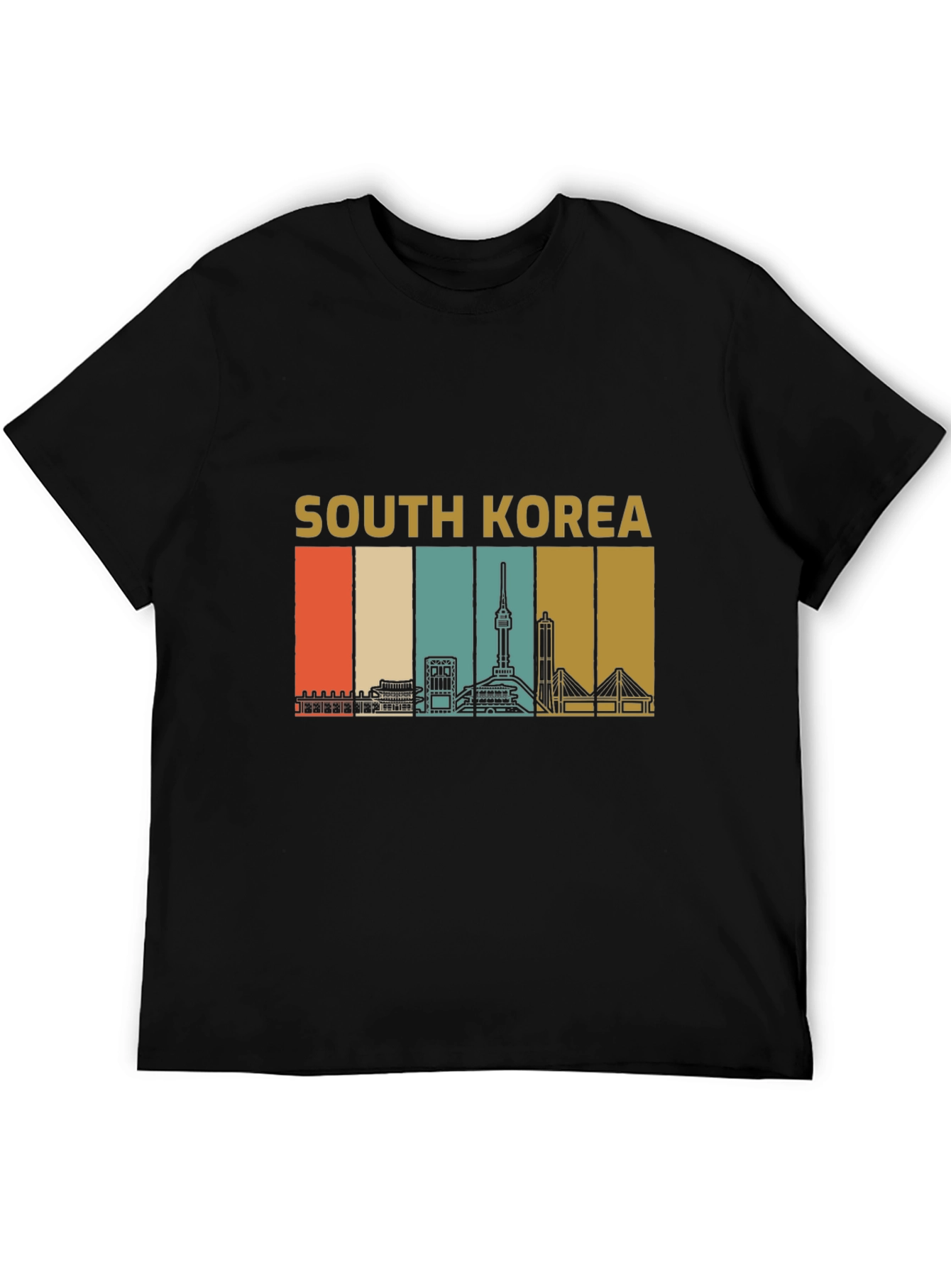 South Korea Skyline Retro Graphic T-Shirt