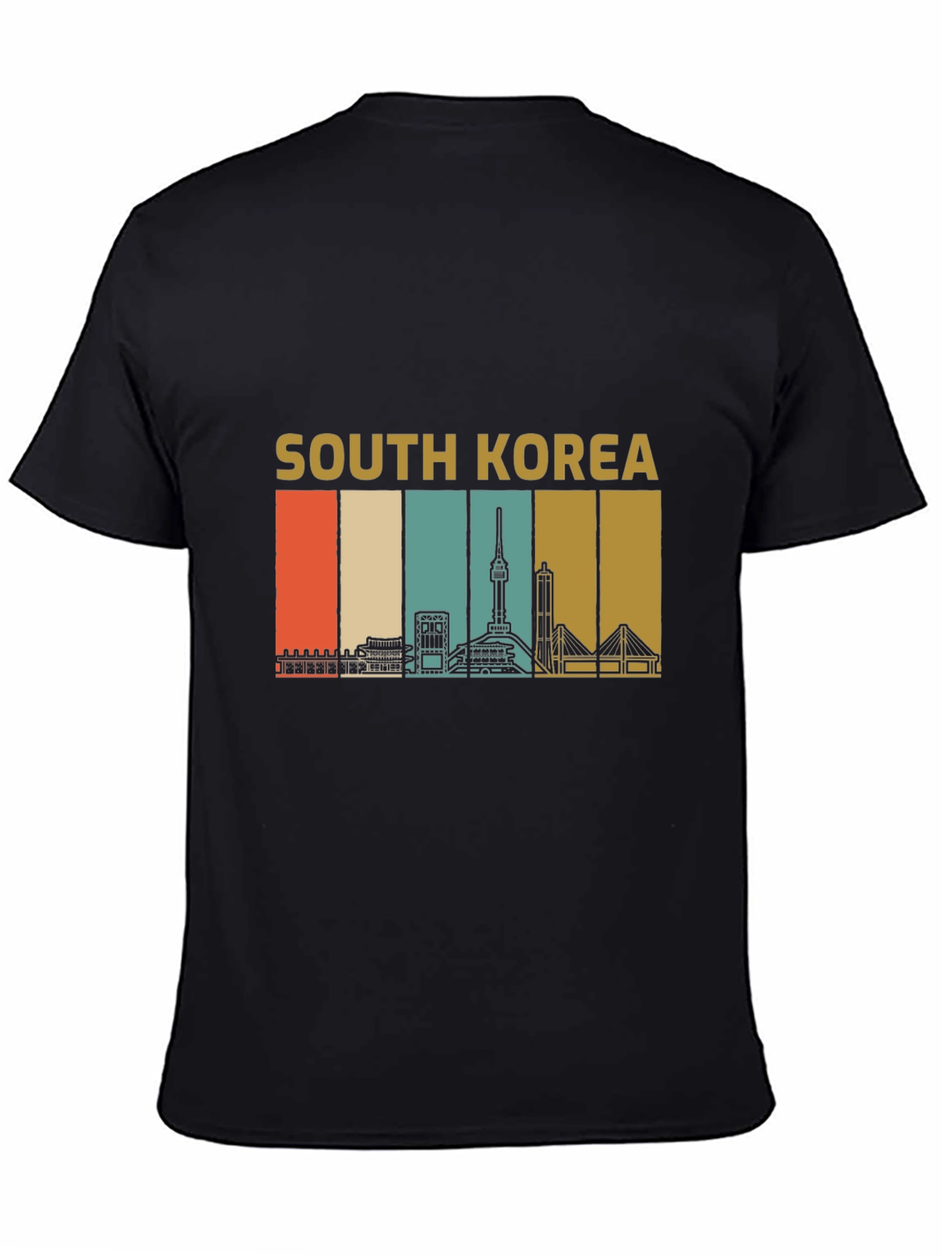 South Korea Skyline Retro Graphic T-Shirt
