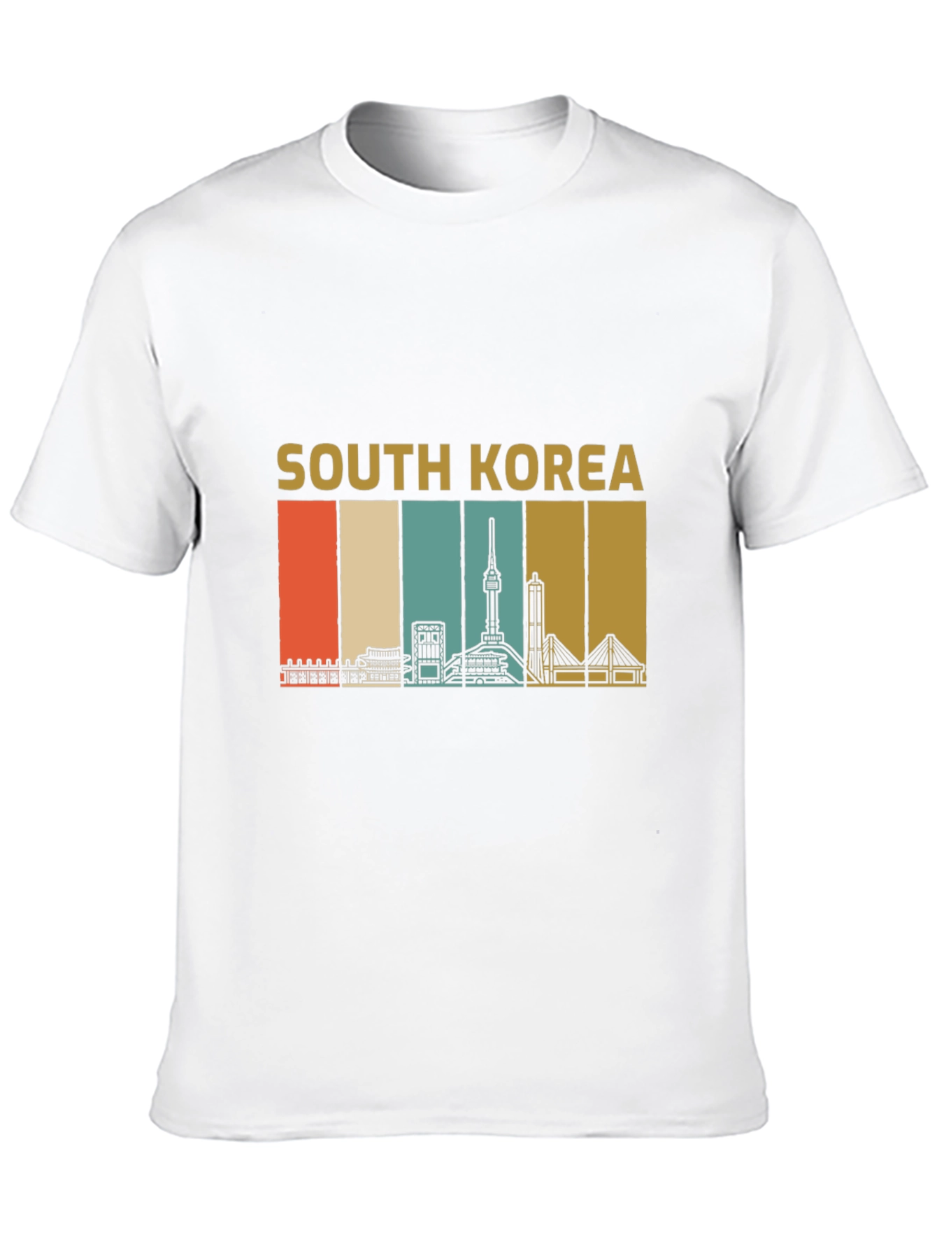 South Korea Skyline Retro Graphic T-Shirt