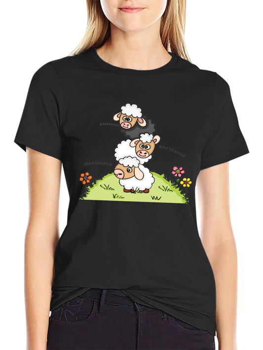 Stacked Sheep Cartoon T-Shirt