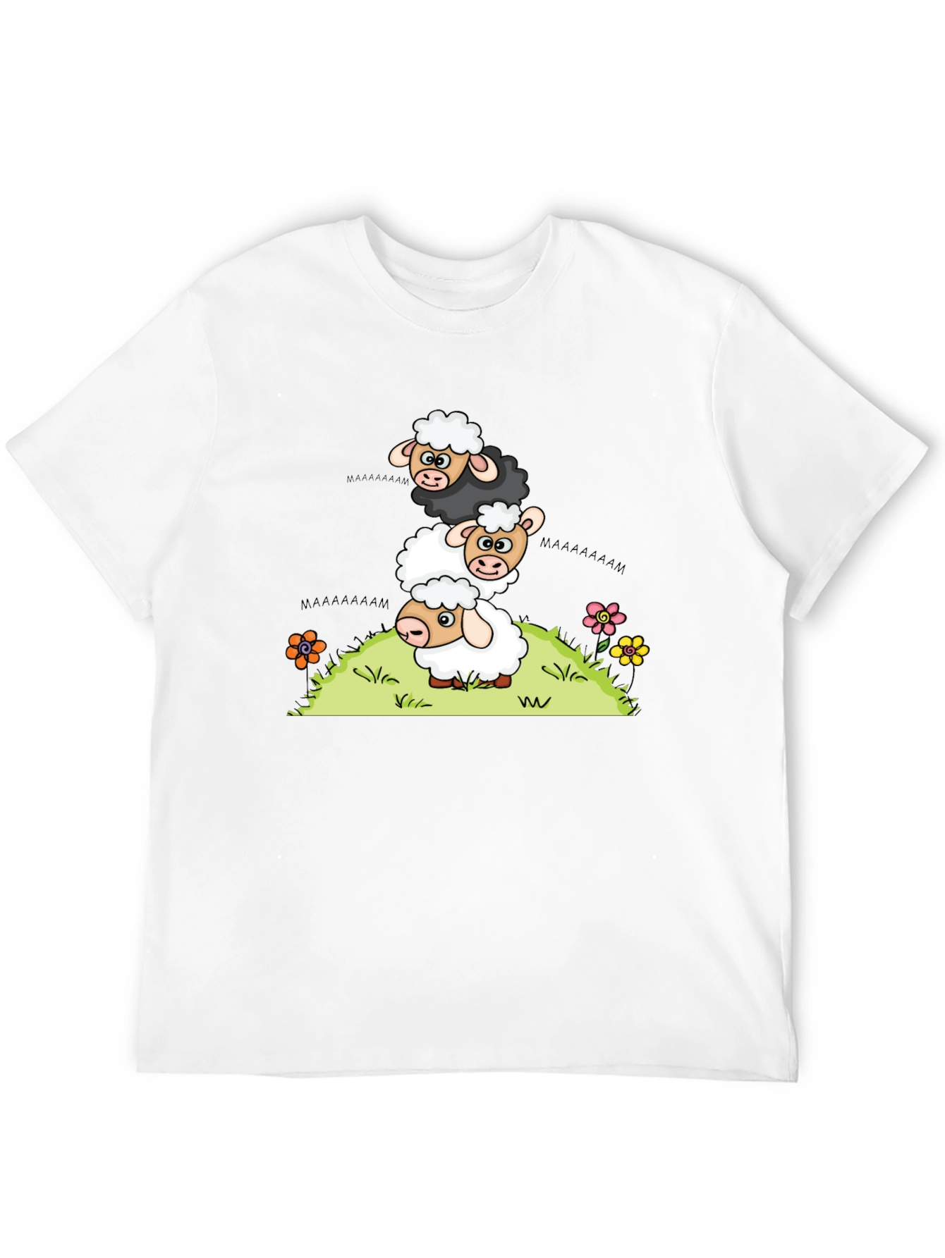 Stacked Sheep Cartoon T-Shirt