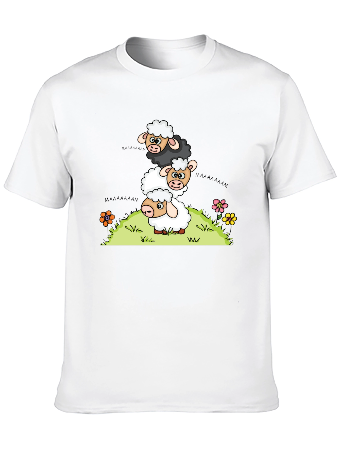 Stacked Sheep Cartoon T-Shirt