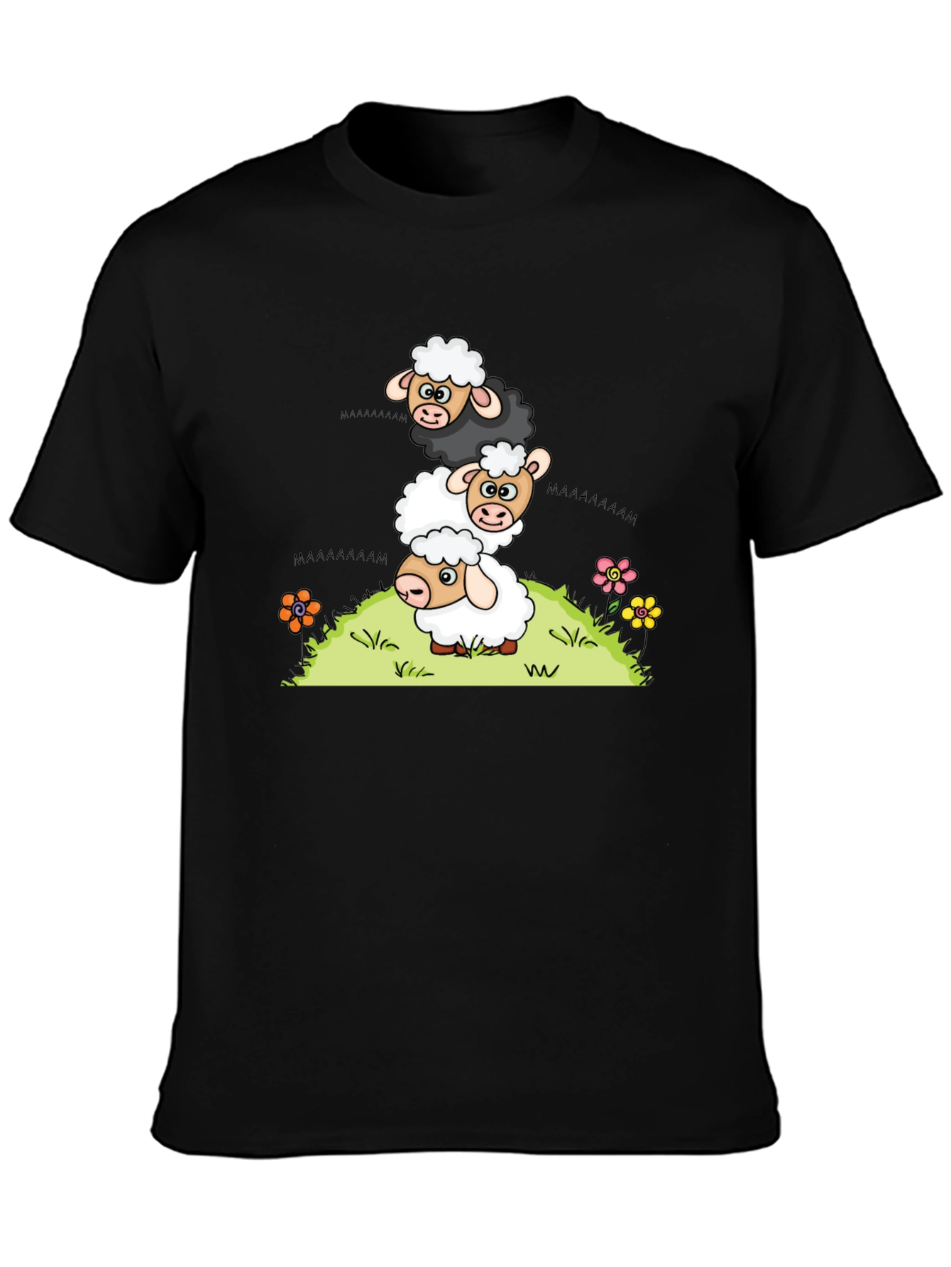 Stacked Sheep Cartoon T-Shirt