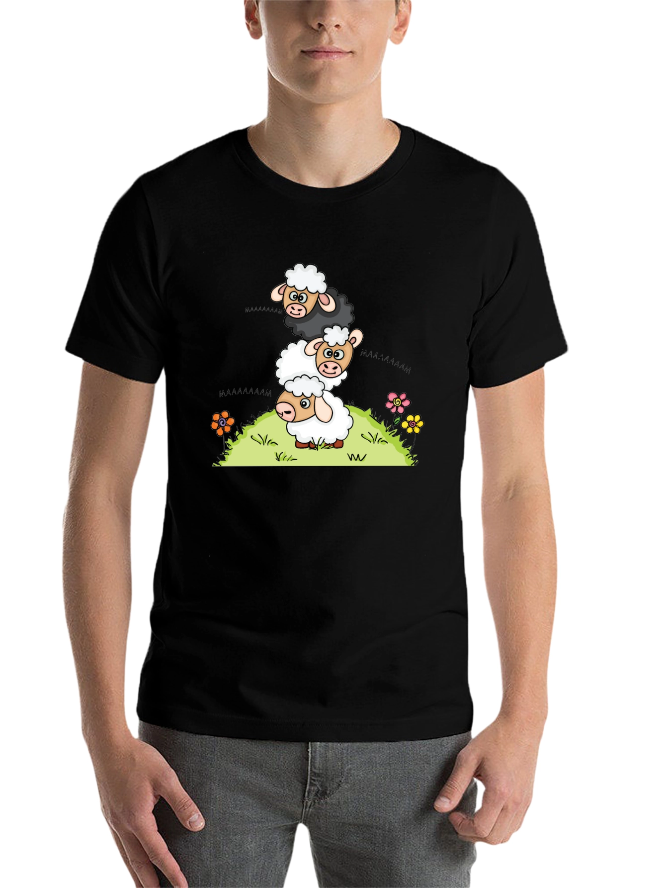 Stacked Sheep Cartoon T-Shirt
