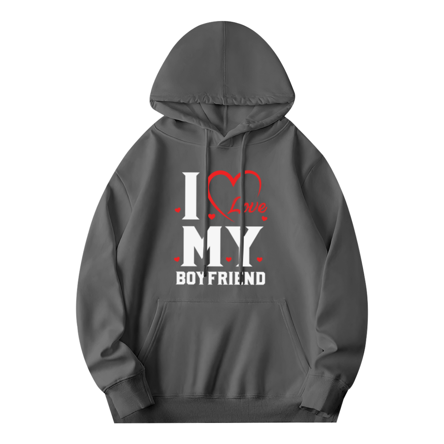 I Love My Boyfriend Romantic Heart Cute Comfort Hoodie, Couple Matching Outfit