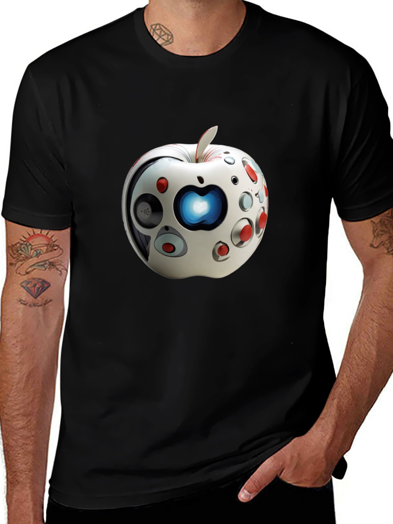 Futuristic Apple Graphic T-Shirt