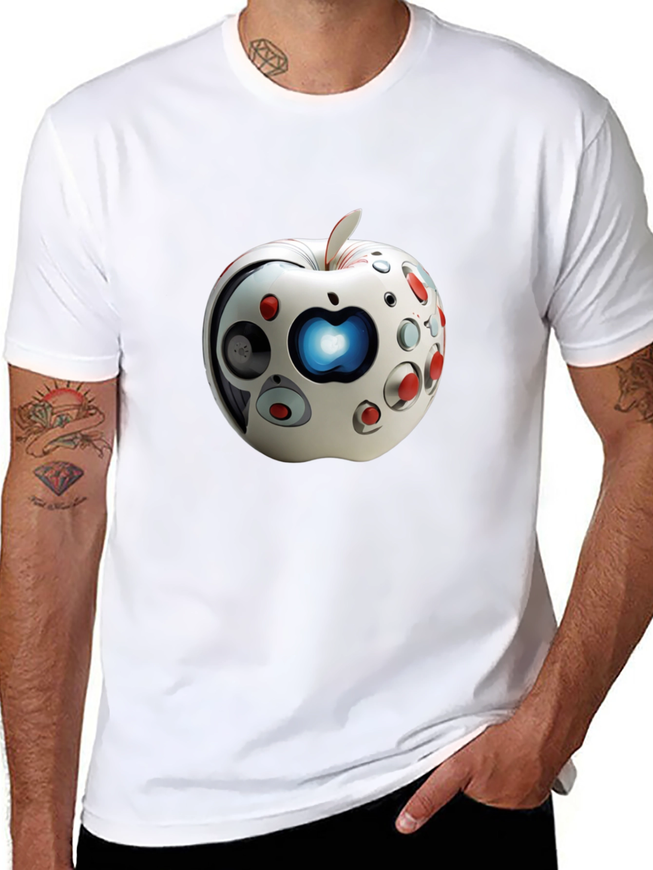 Futuristic Apple Graphic T-Shirt