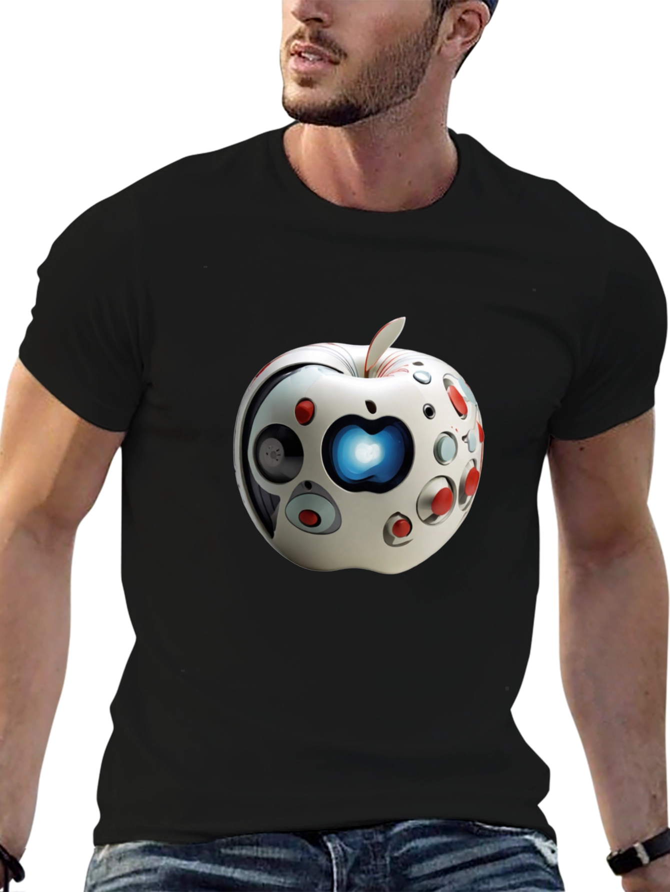 Futuristic Apple Graphic T-Shirt