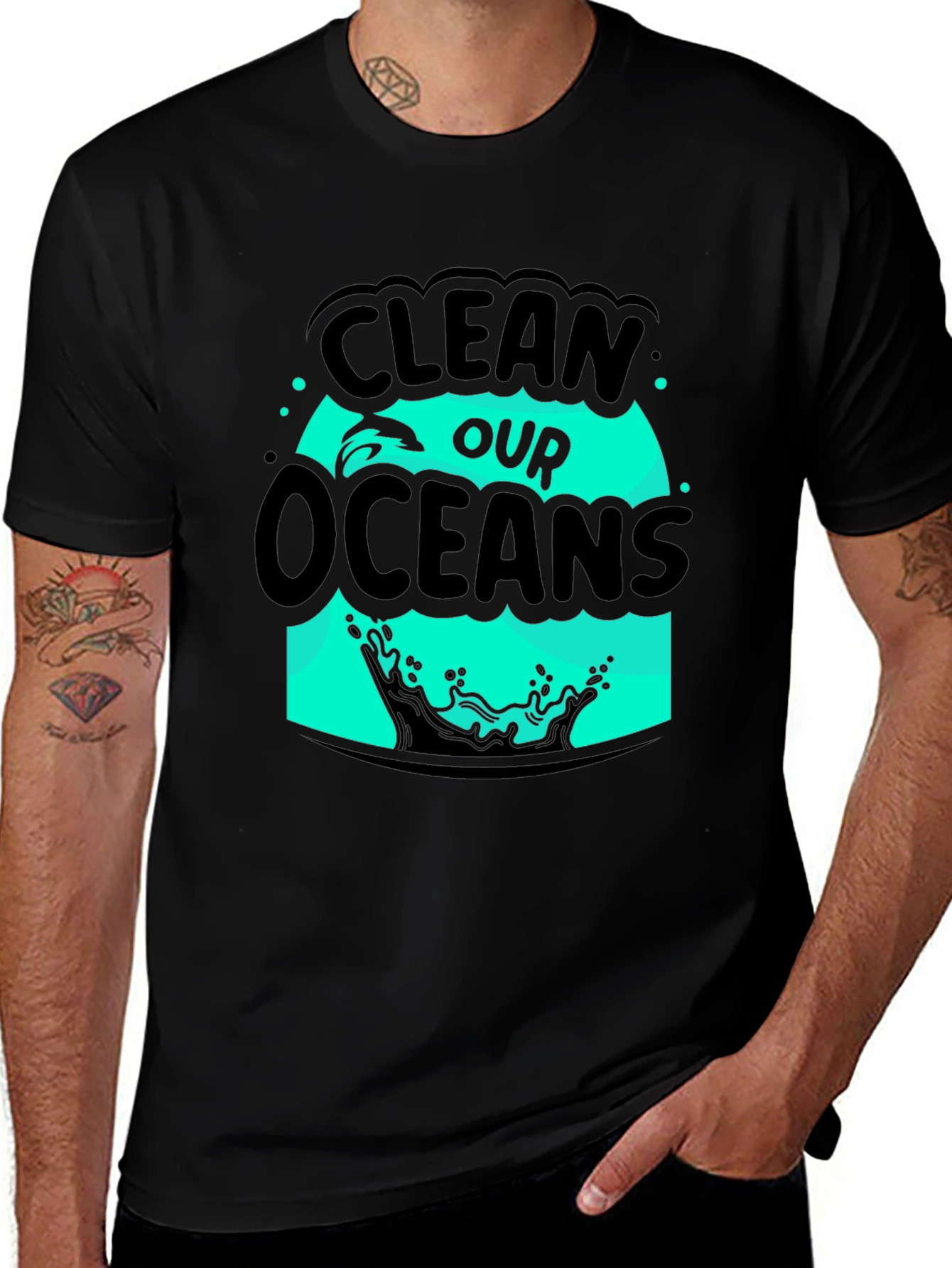 Clean Our Oceans Graphic Tee - Black