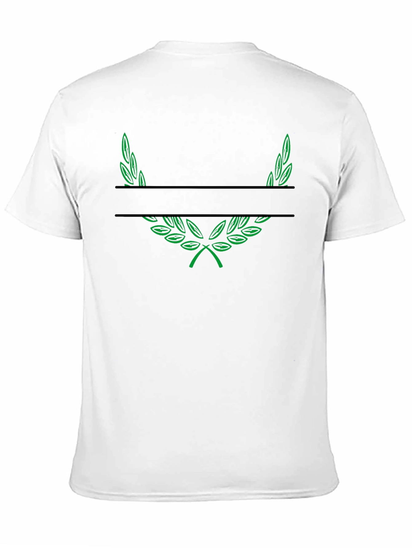 Green Laurel Wreath Black T-Shirt