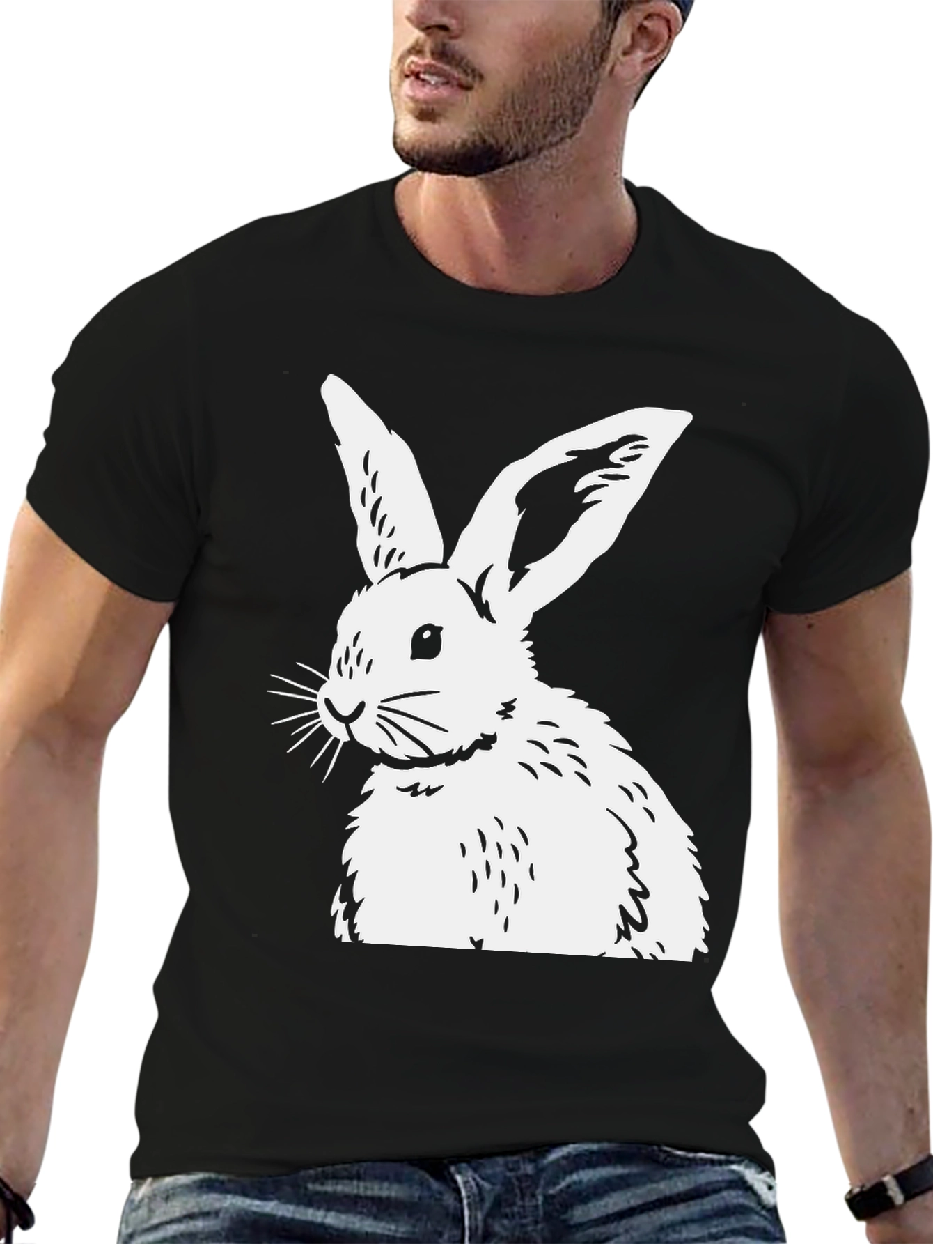Black Rabbit Graphic Tee - Unisex Cotton Blend