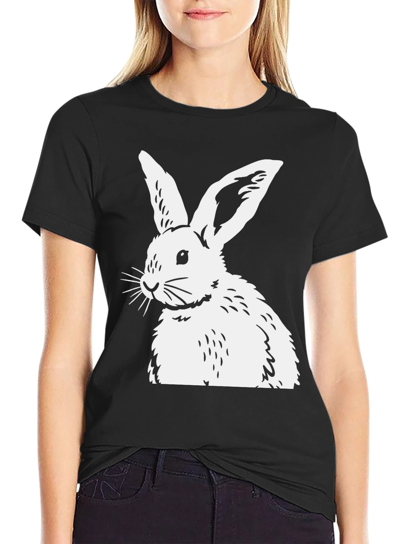 Black Rabbit Graphic Tee - Unisex Cotton Blend
