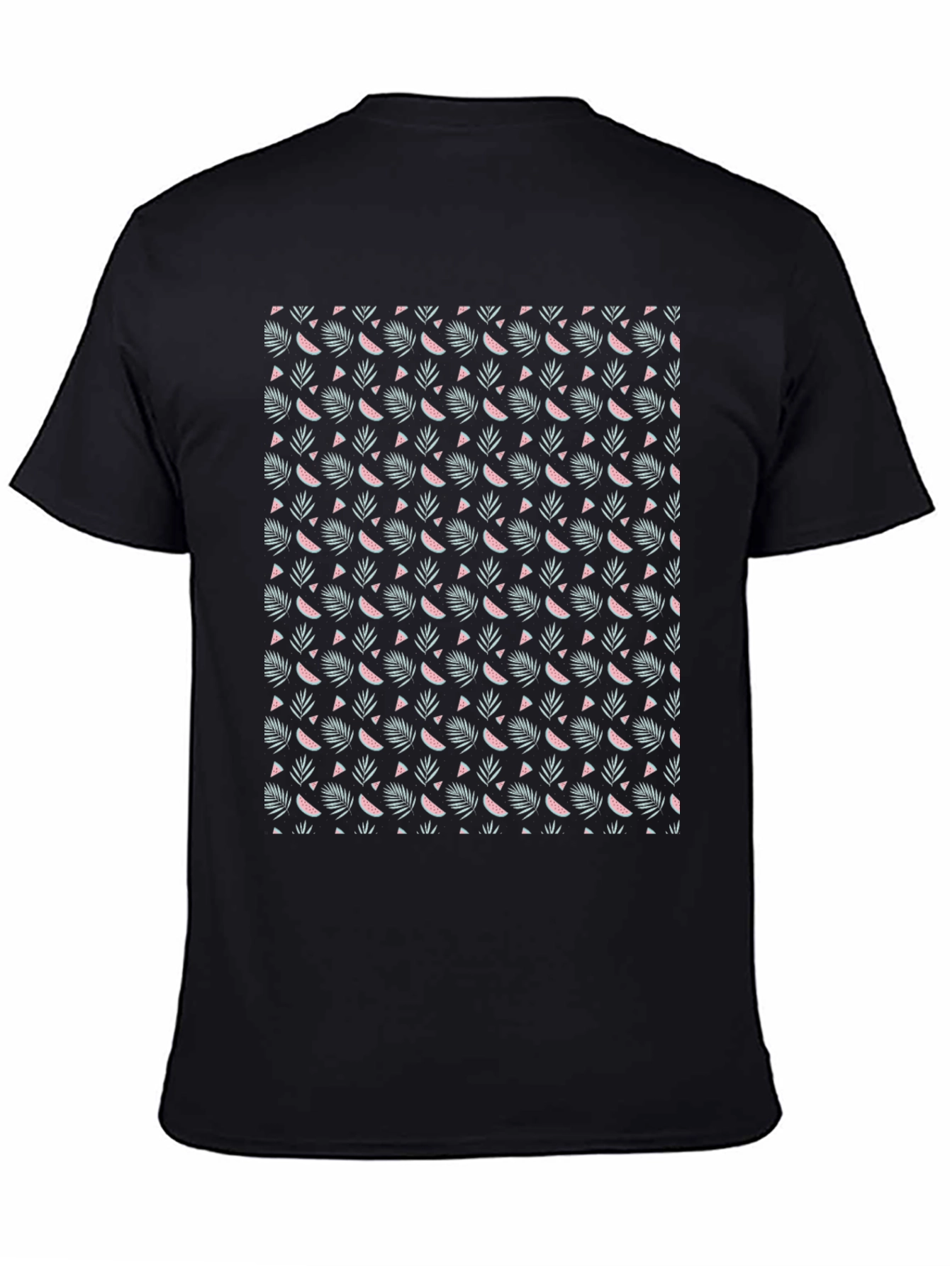 Tropical Pattern Black T-Shirt