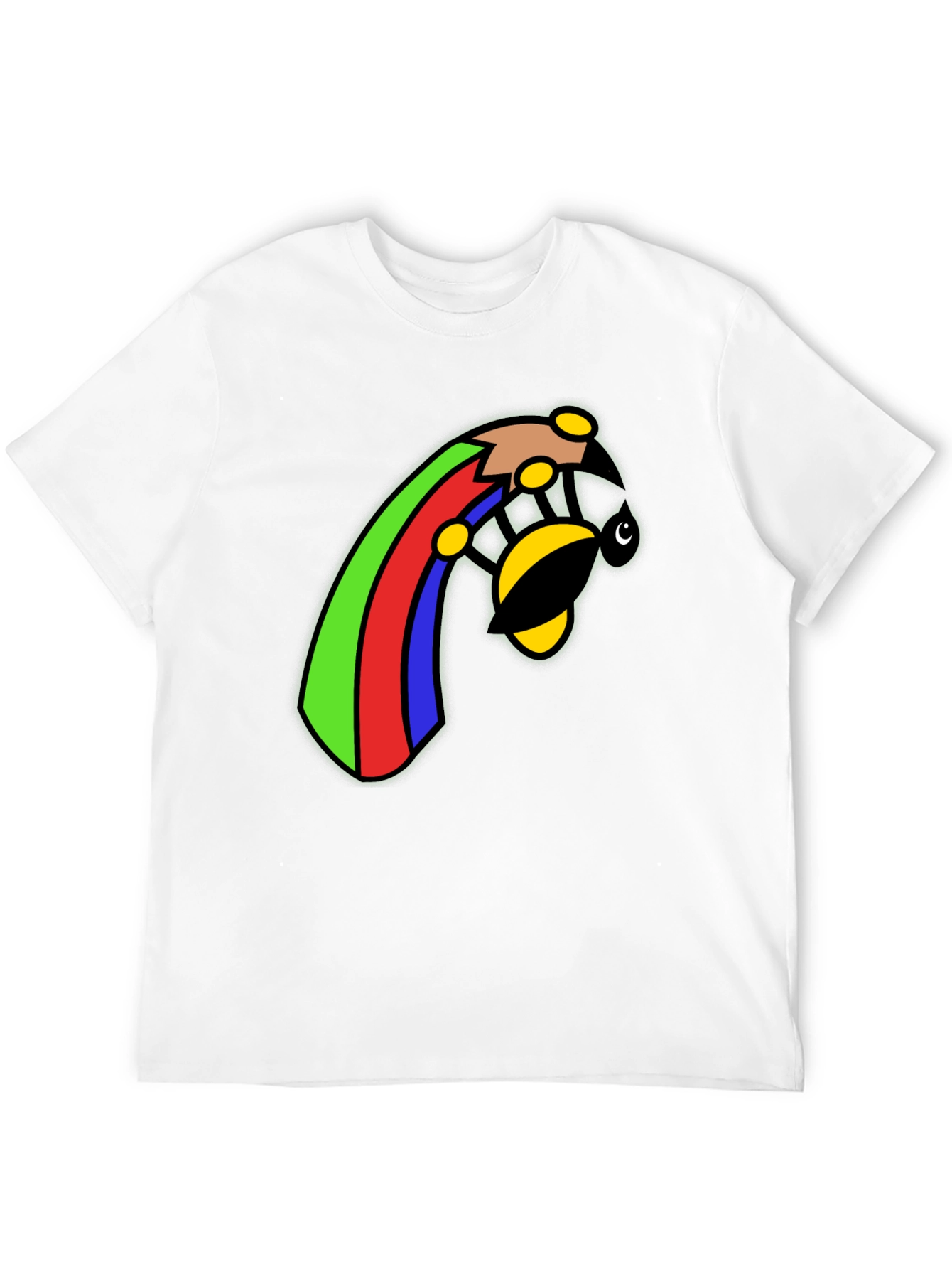 Rainbow Bee Graphic Black T-Shirt