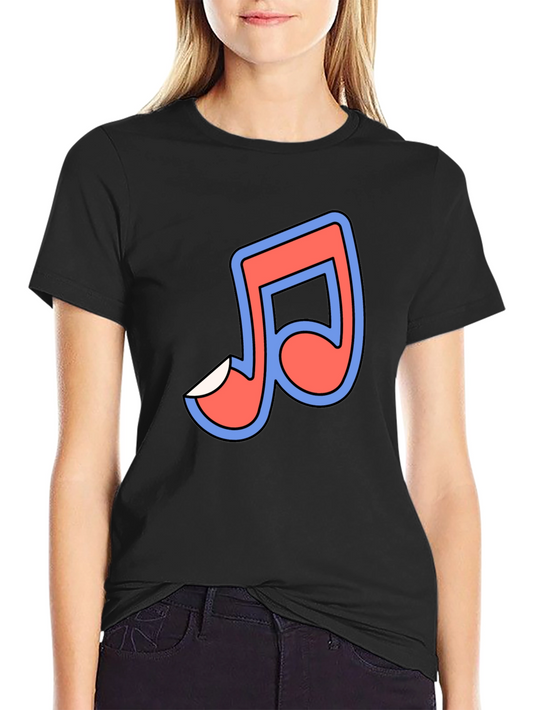 Musical Note Graphic Tee - Black Short Sleeve T-Shirt