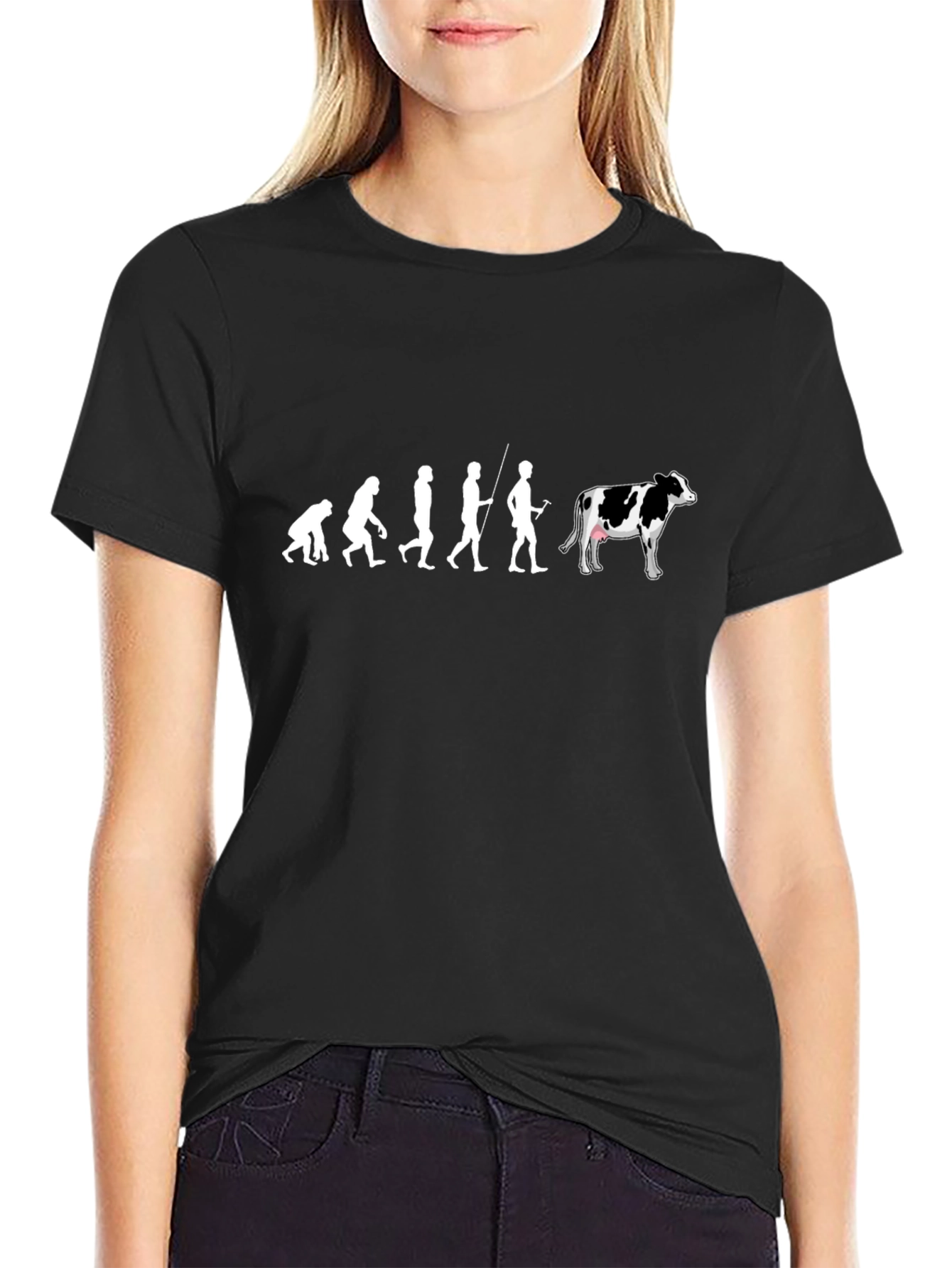Evolution of Man Cow T-Shirt