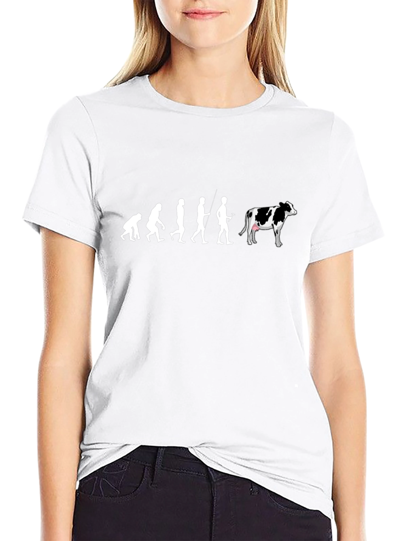 Evolution of Man Cow T-Shirt