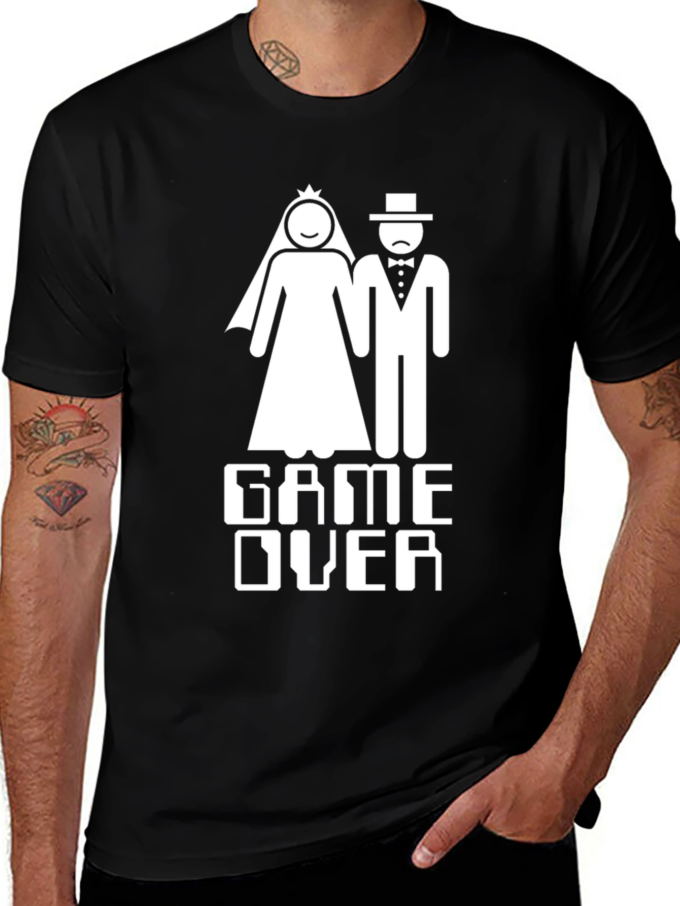 Game Over Wedding T-Shirt Funny Bridal Groom Tee