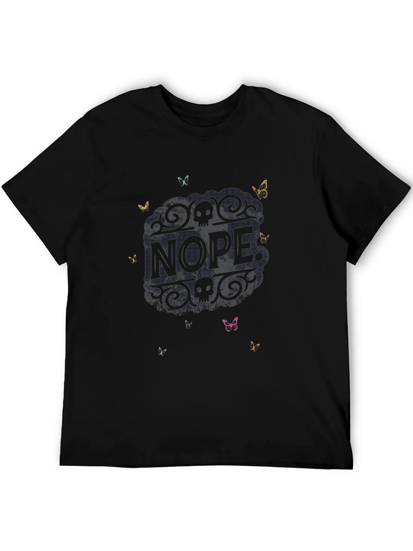 Nope Butterfly Graphic T-Shirt - Relaxed Fit