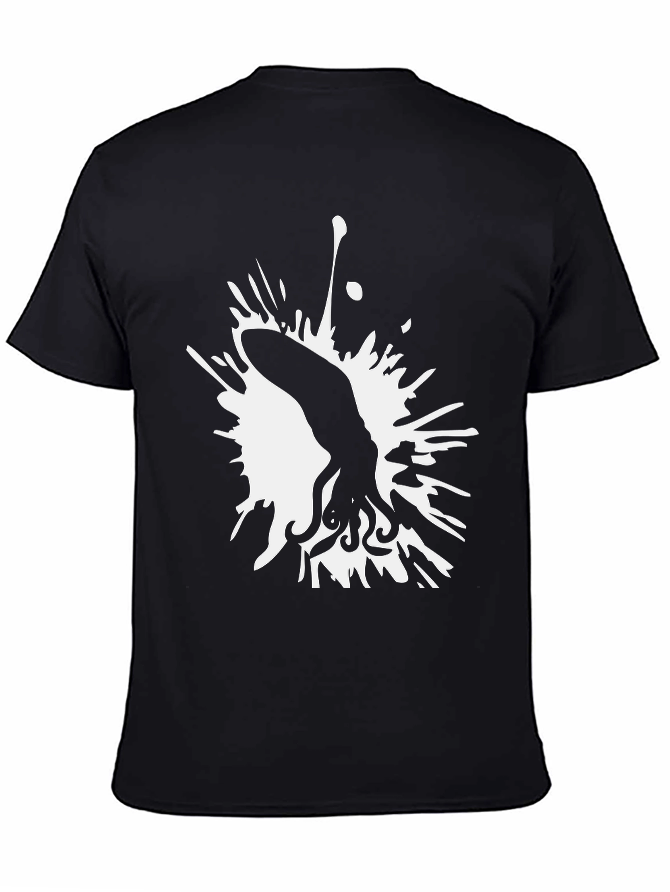 Squid Ink Splash Graphic Tee - Stylish Black T-Shirt