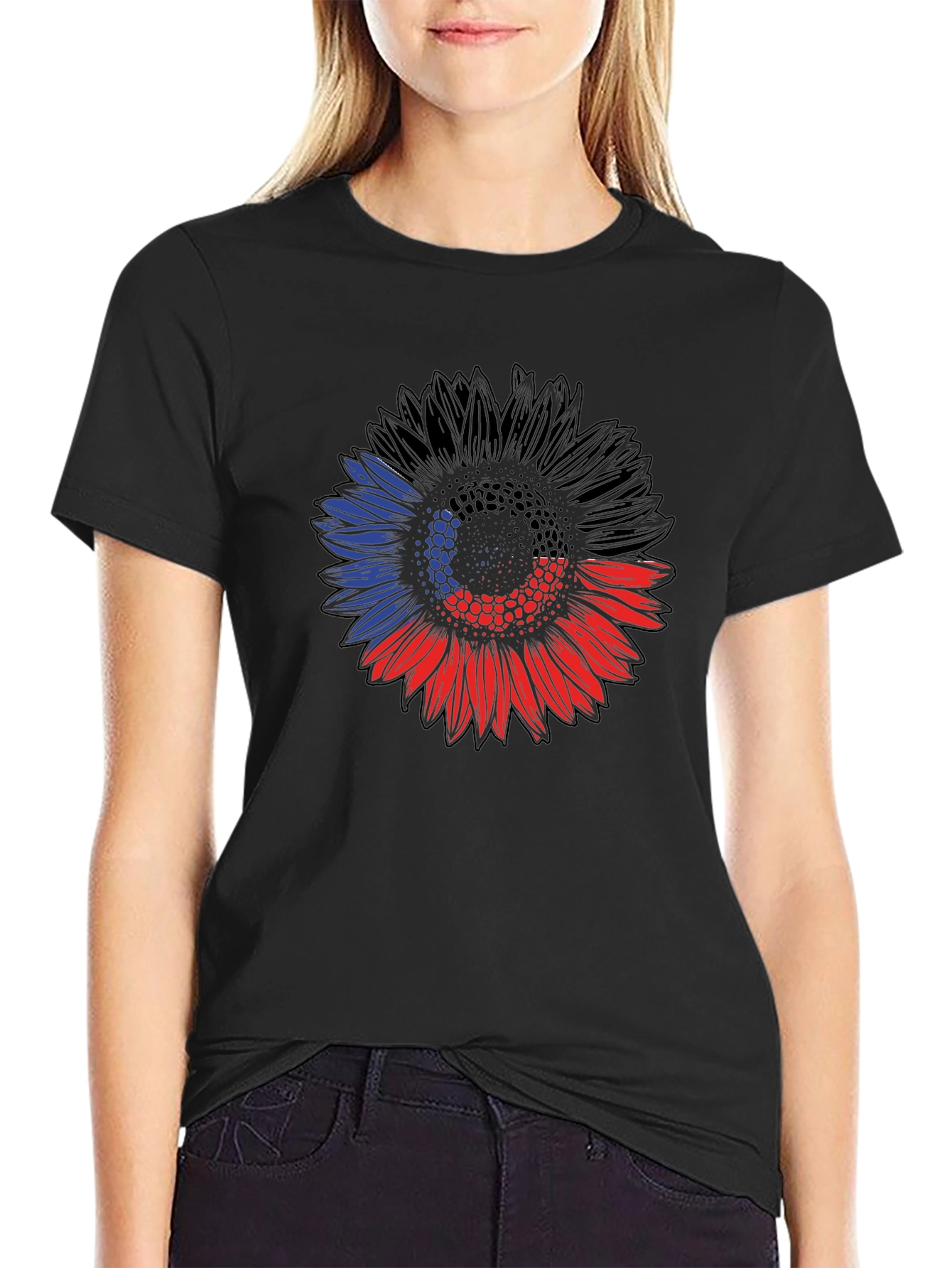 Sunflower Flag Graphic Tee - Black Unisex Shirt