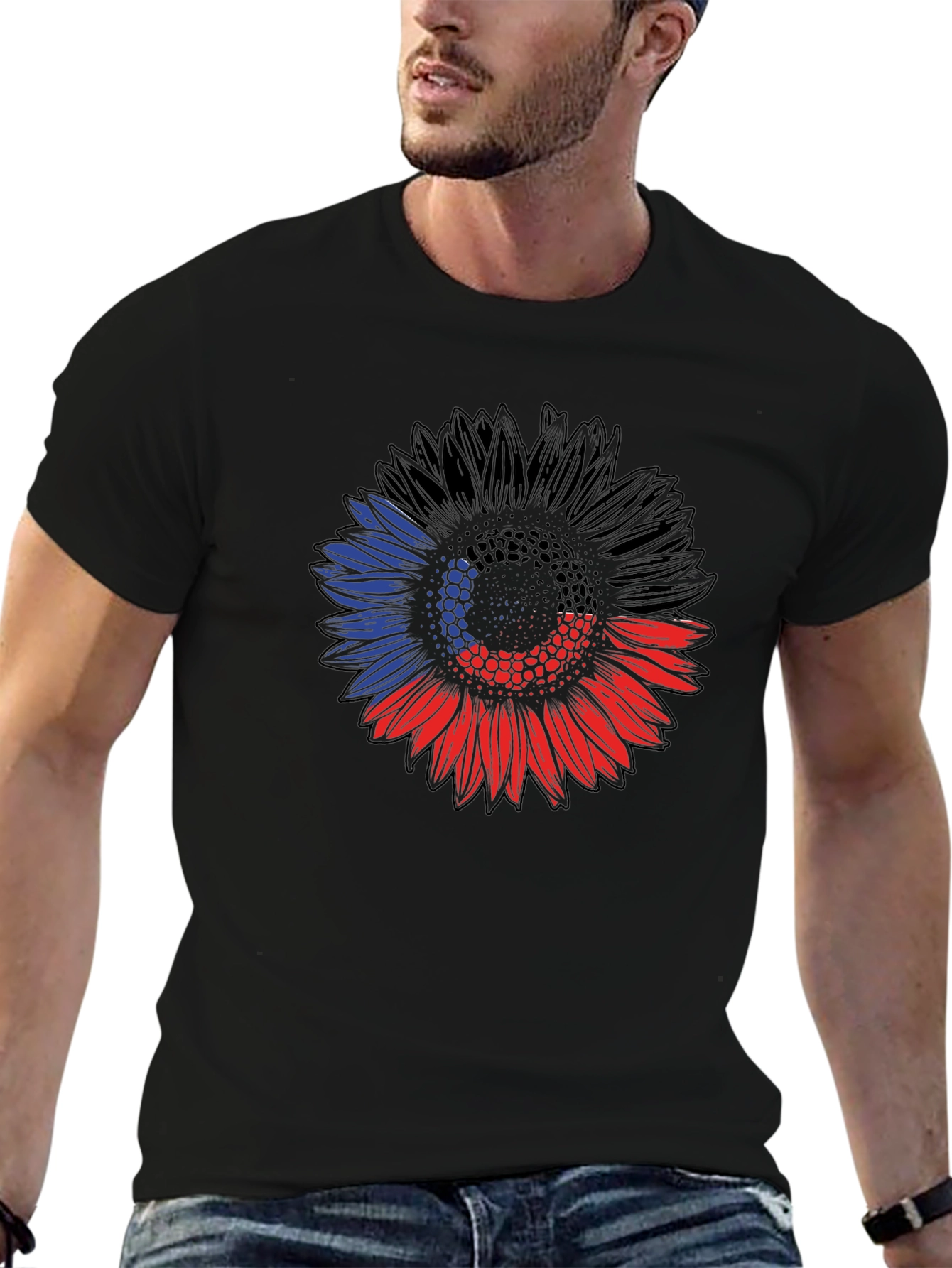Sunflower Flag Graphic Tee - Black Unisex Shirt