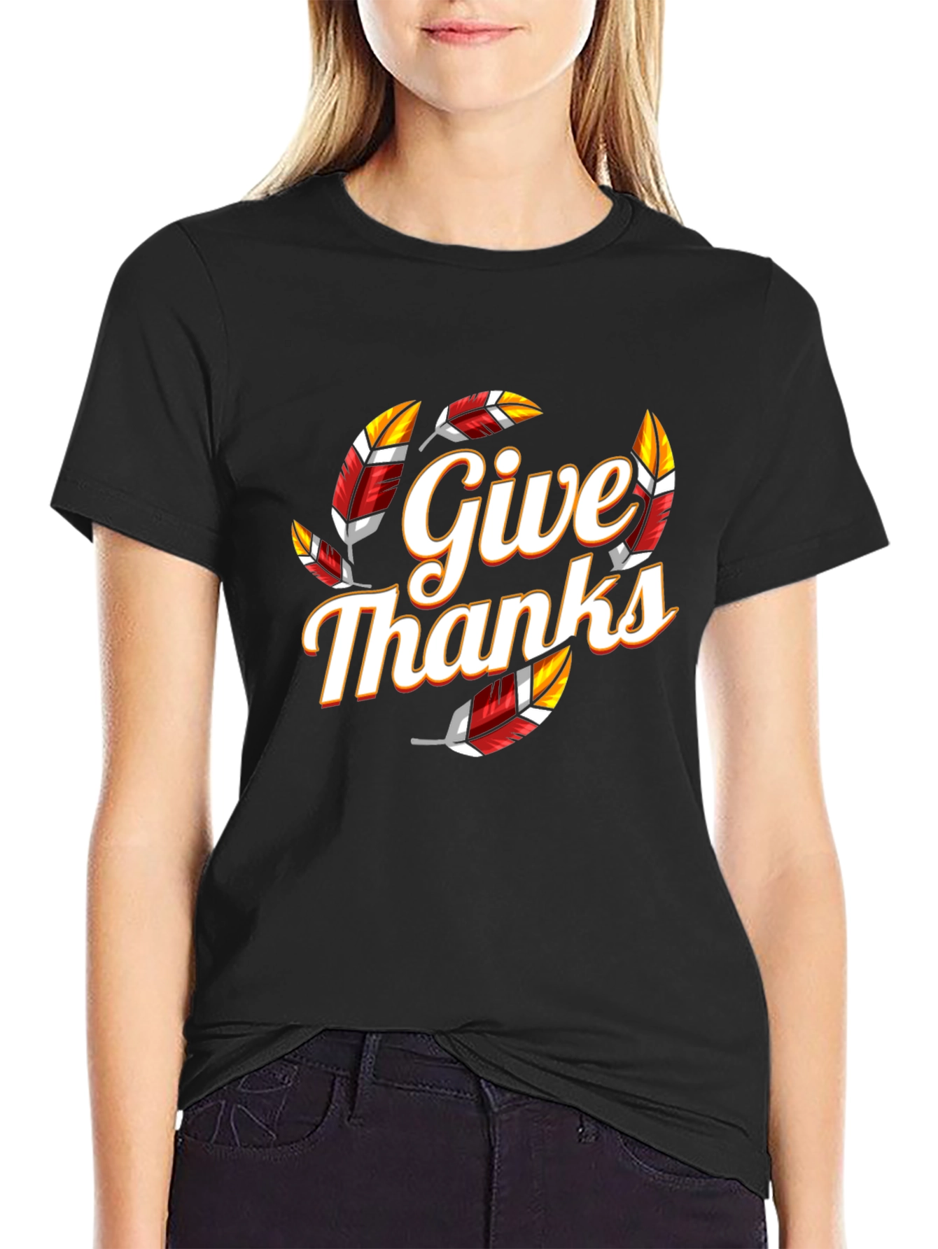 Give Thanks Graphic Tee - Festive Thanksgiving Shirt
